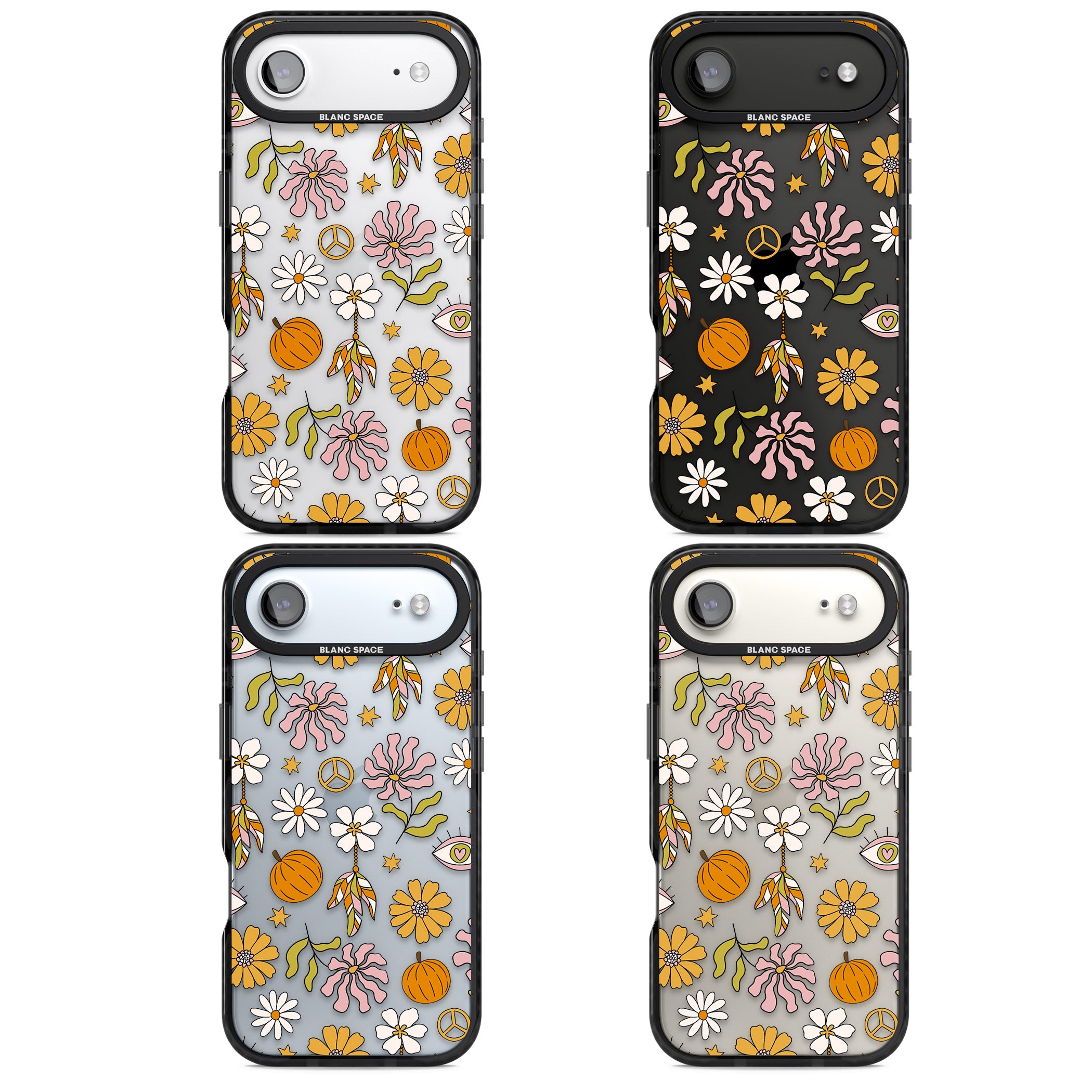 Retro Boho Fall Floral iPhone 17 Air Impact Black Phone Case APT Impact Protection