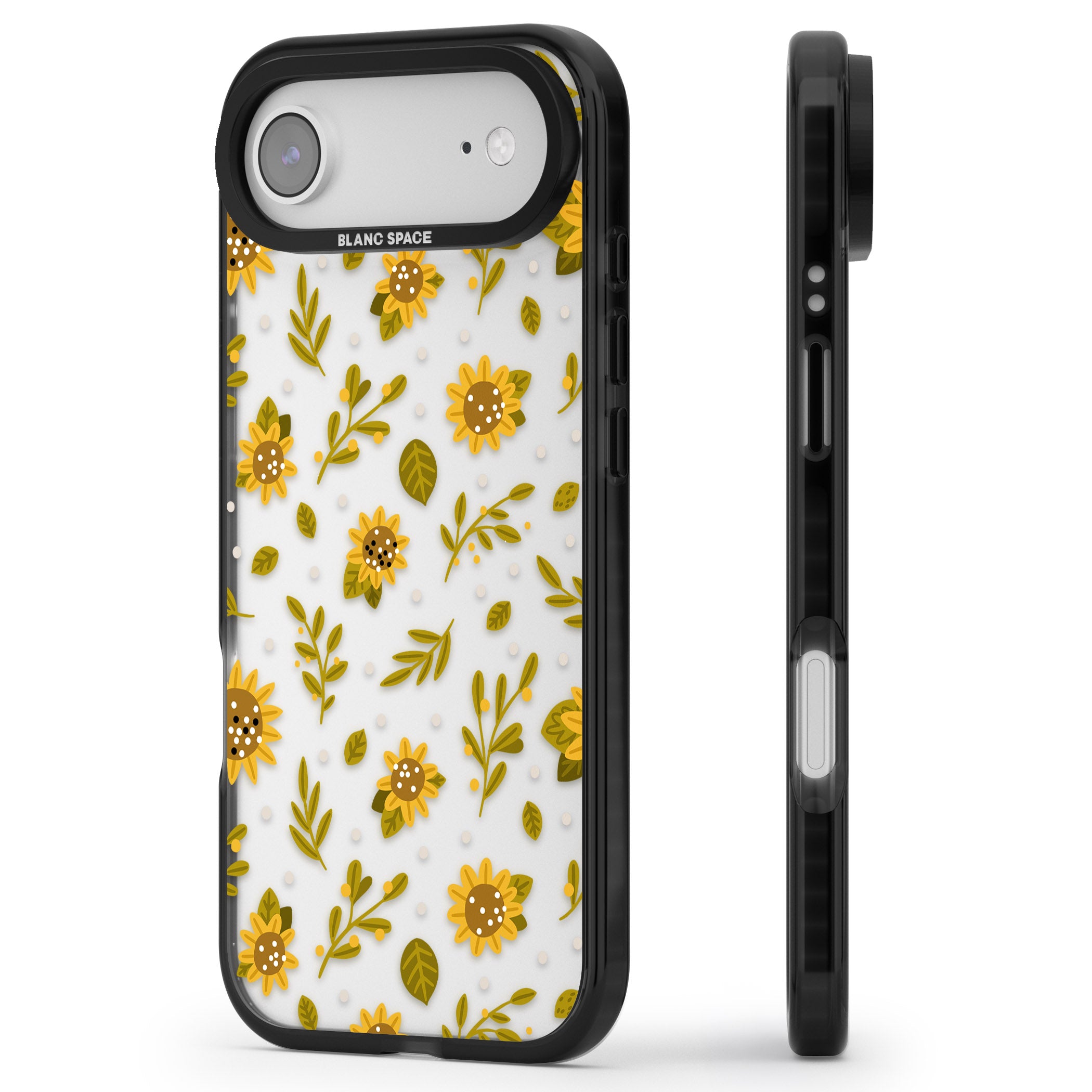 Bees & Sunflowers iPhone 17 Air Impact Black Phone Case Side Profile