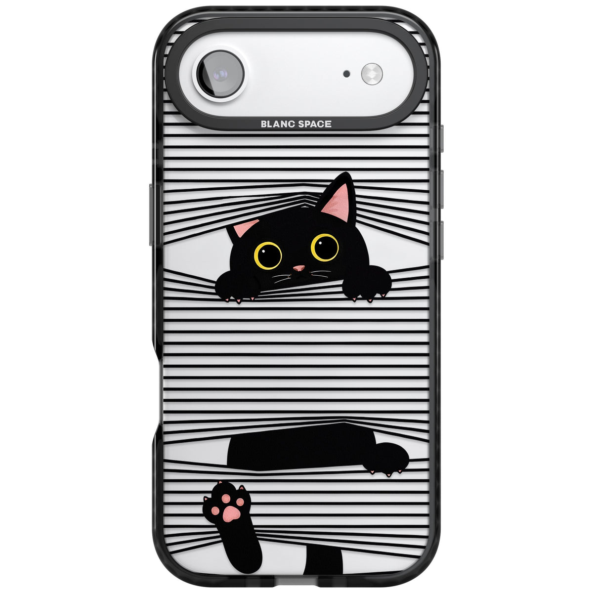 Peek-a-Boo Cat iPhone Air Impact Black Phone Case front