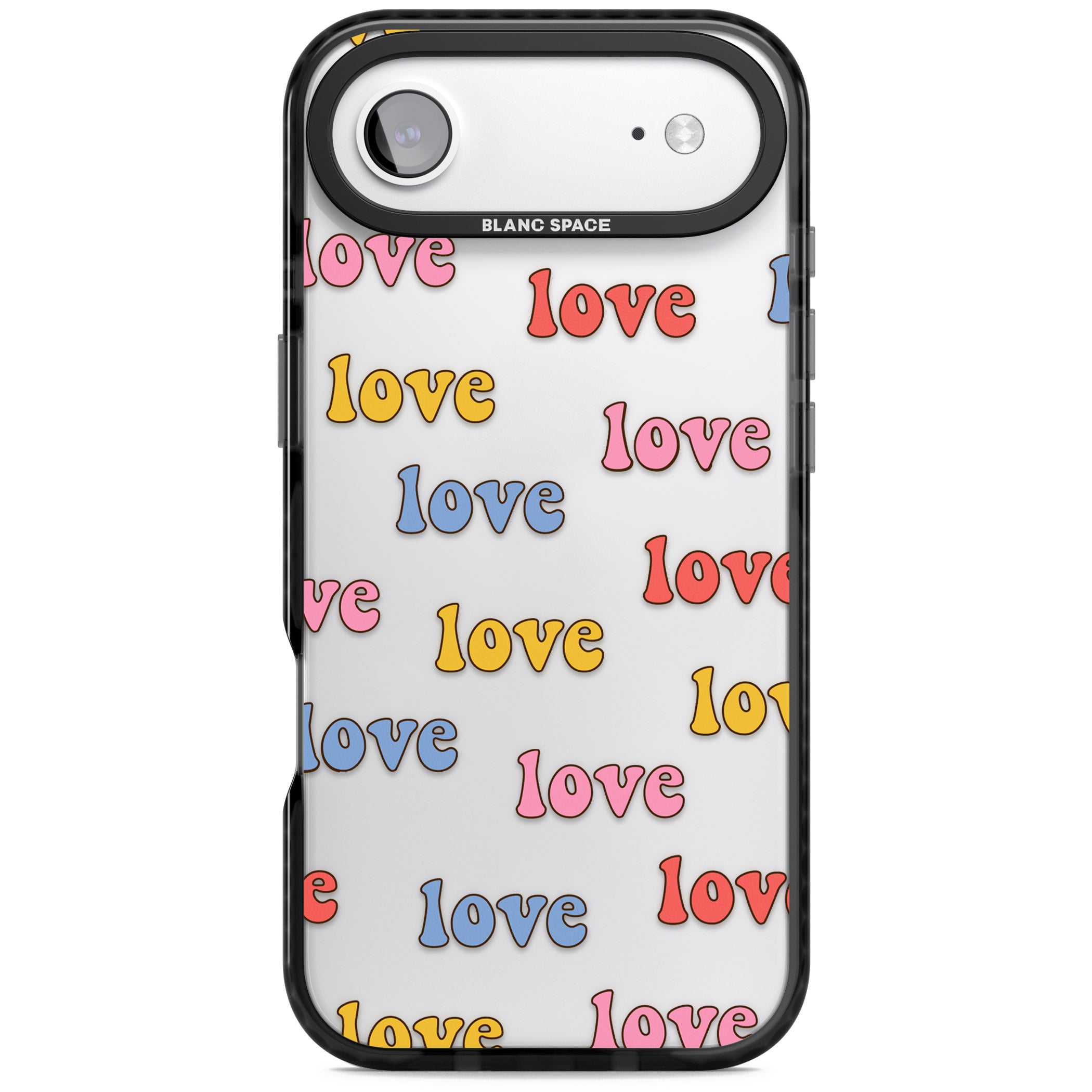 Love Pattern iPhone 17 Air Impact Black Phone Case