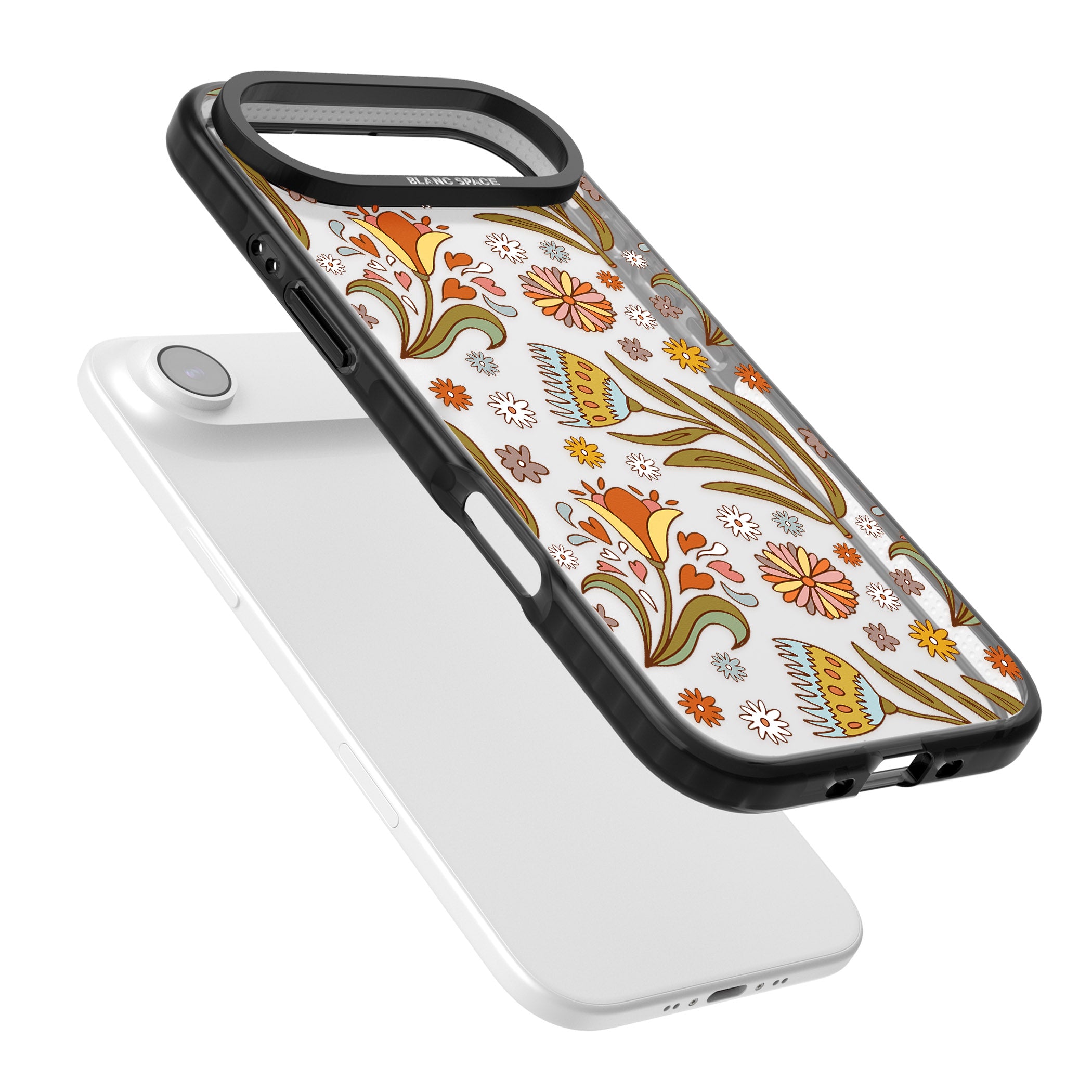 Boho Celestial Wildflower iPhone 17 Air Impact Black Phone Case Colours
