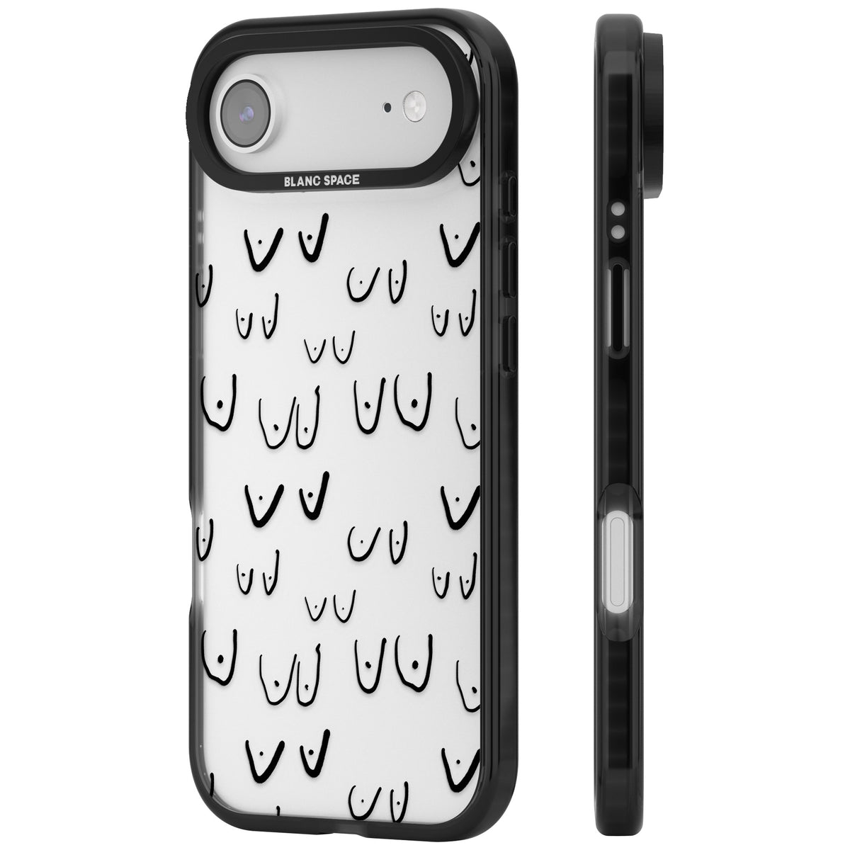 Boob Pattern (Black) iPhone Air Impact Black Phone Case side