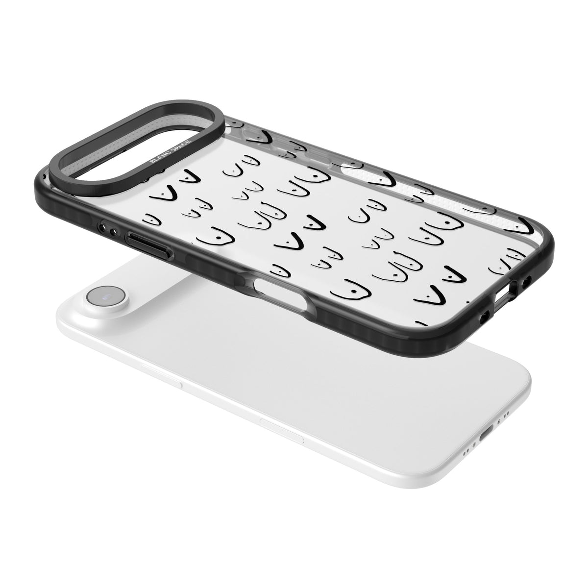 Boob Pattern (Black) iPhone Air Impact Black Phone Case angled