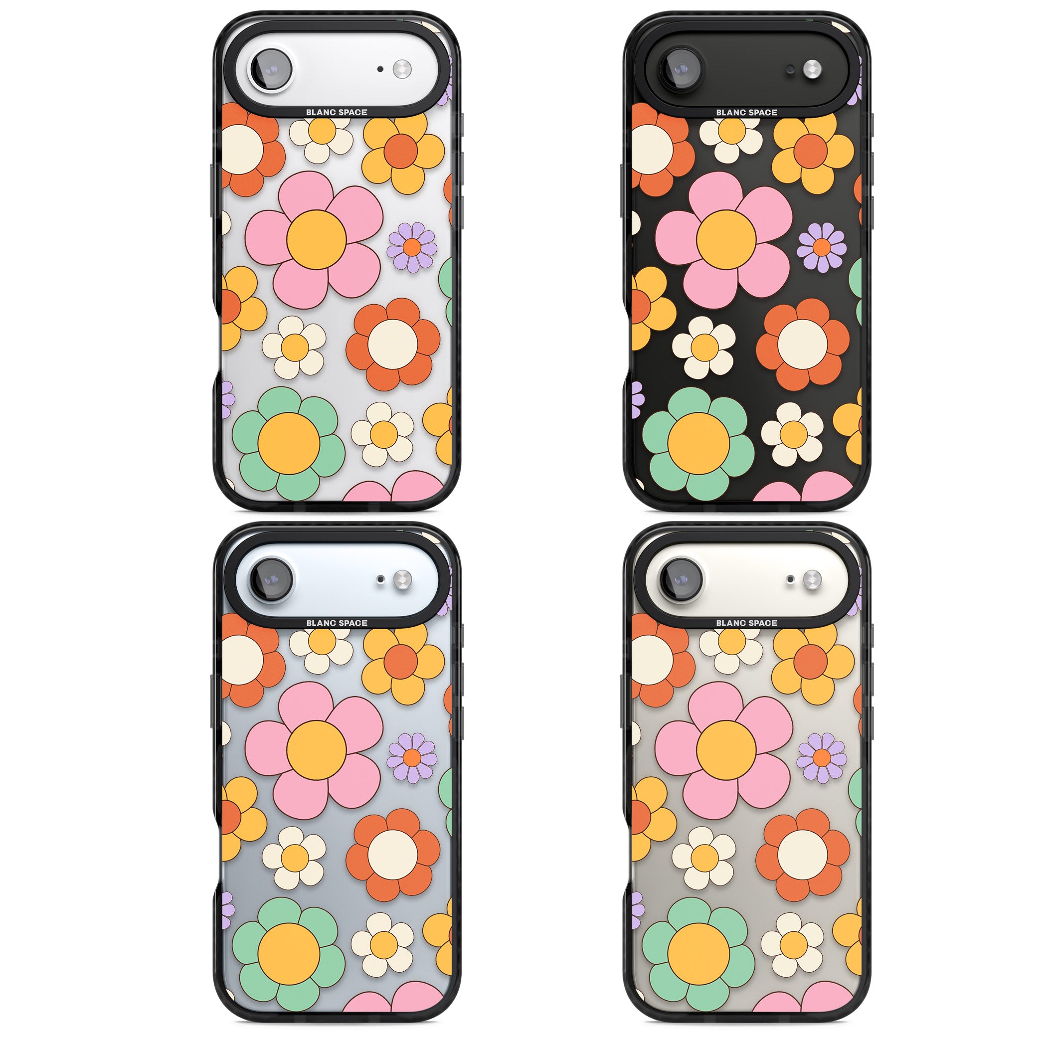 Groovy Blossoms iPhone 17 Air Impact Black Phone Case APT Impact Protection