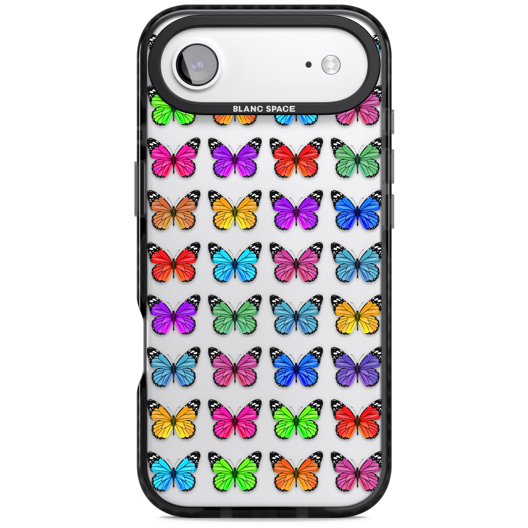 Colourful Butterfly Pattern iPhone 17 Air Impact Black Phone Case