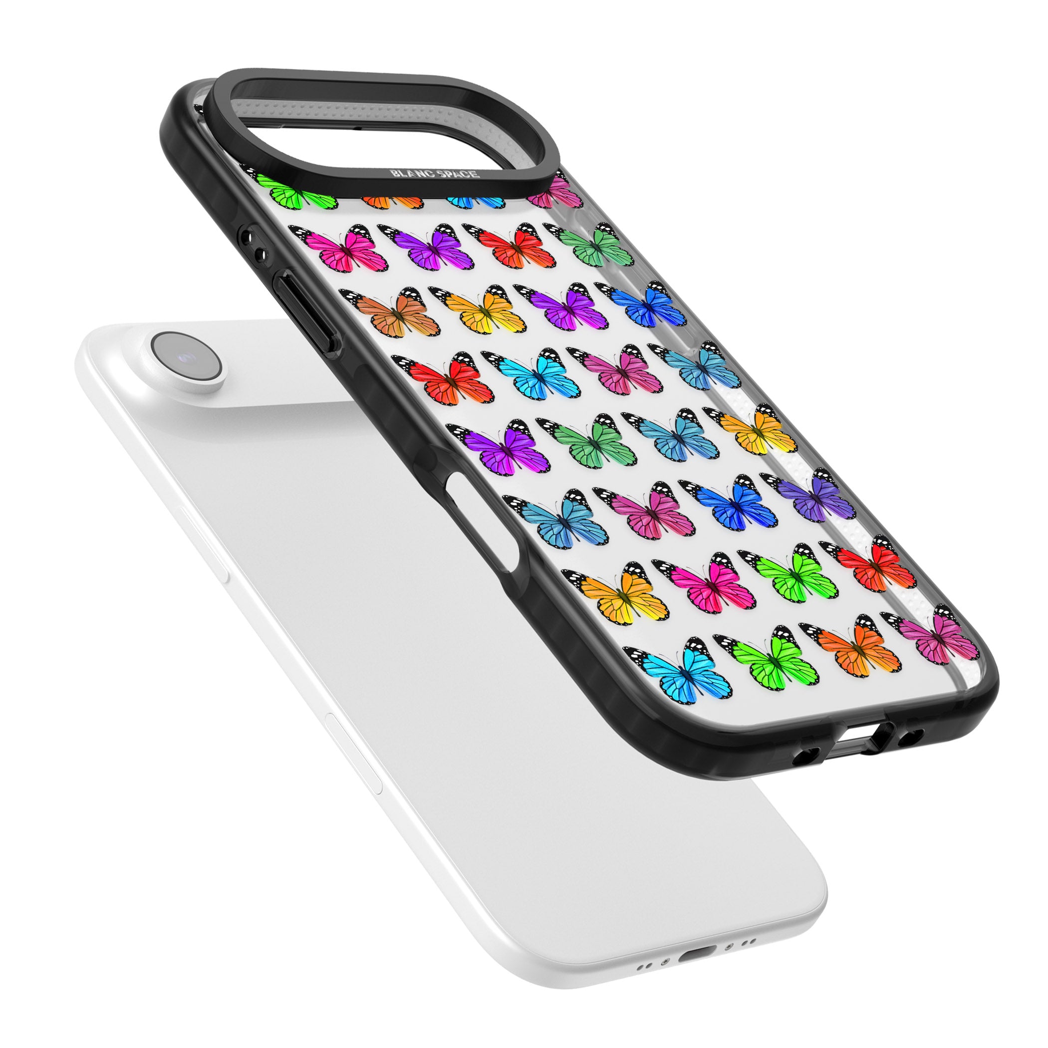 Colourful Butterfly Pattern iPhone 17 Air Impact Black Phone Case Colours