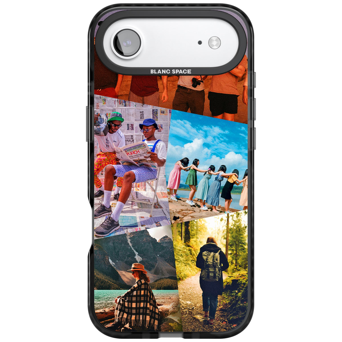 Personalised Abstract Photo Grid iPhone Air Impact Black Phone Case front
