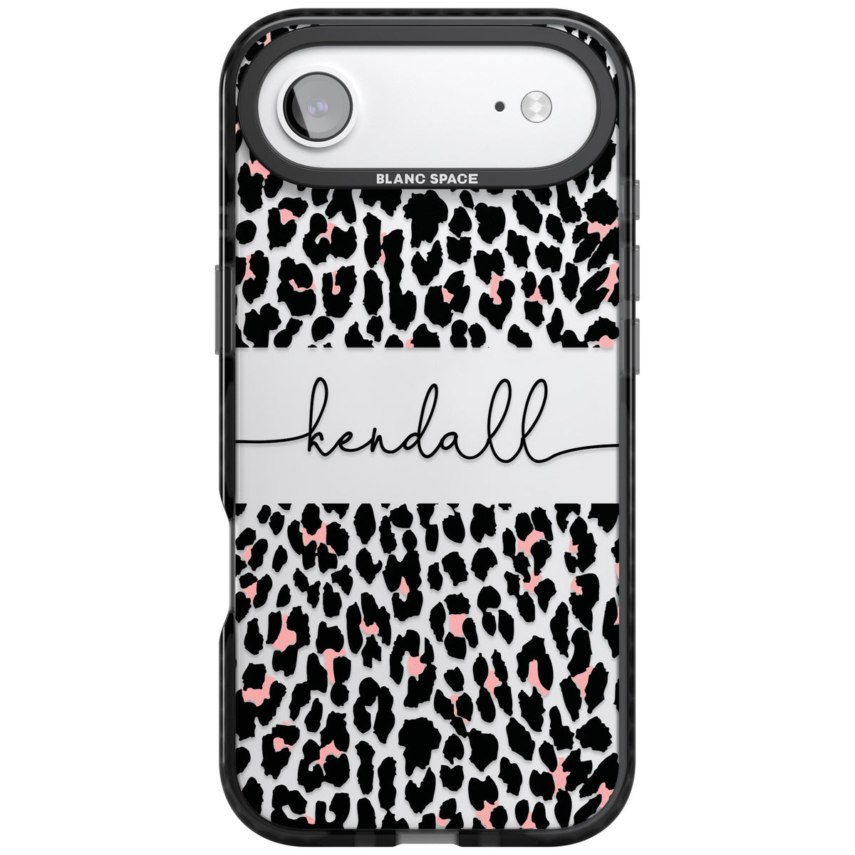 Personalised Tatty Leopard iPhone Air Impact Black Phone Case front