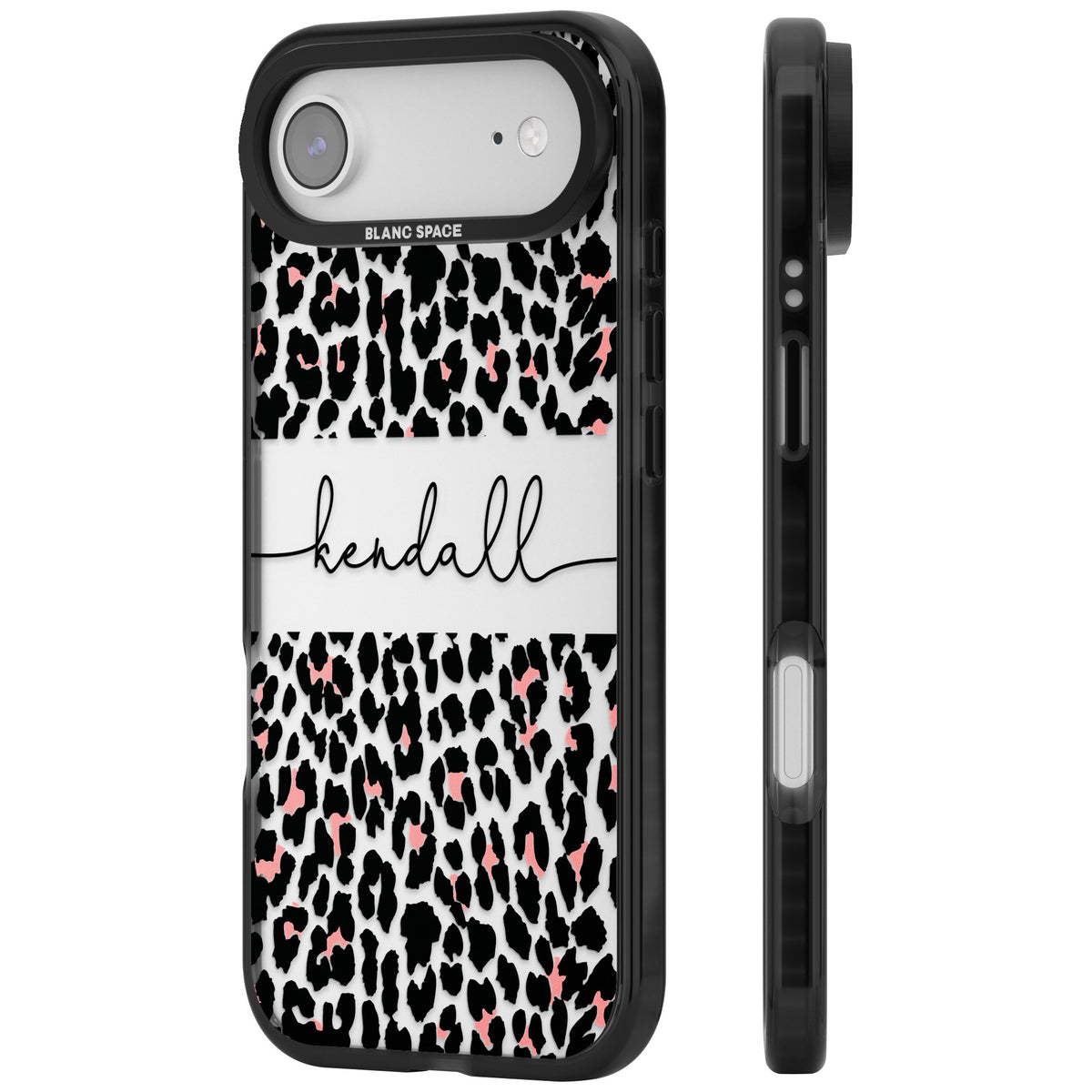 Personalised Tatty Leopard iPhone Air Impact Black Phone Case side