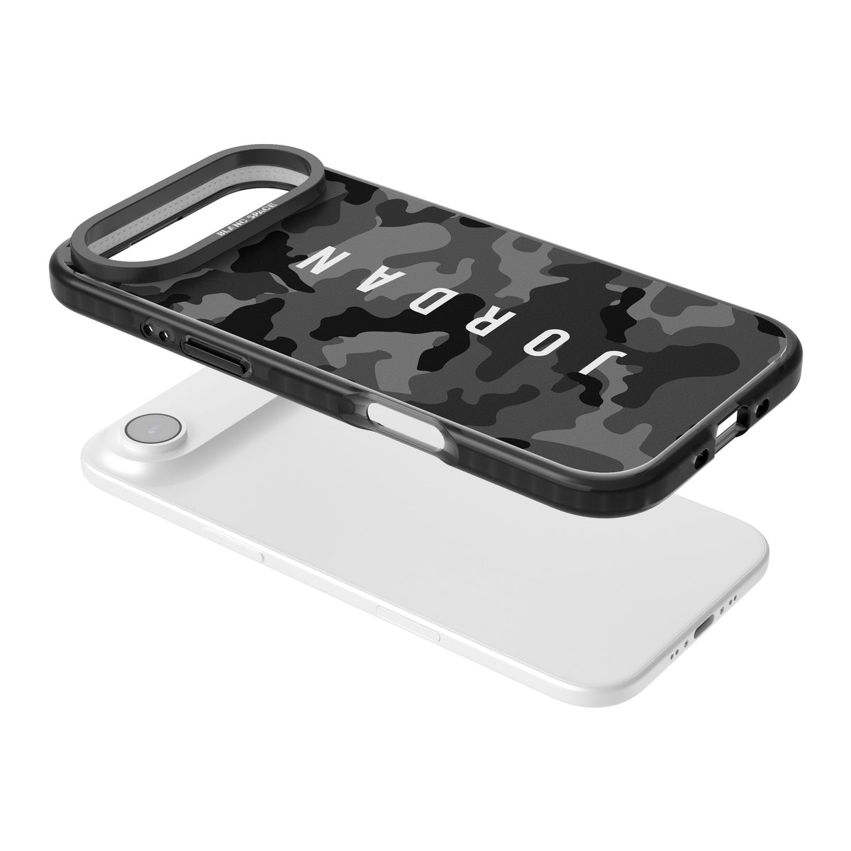 Personalised Urban Camo iPhone Air Impact Black Phone Case angled