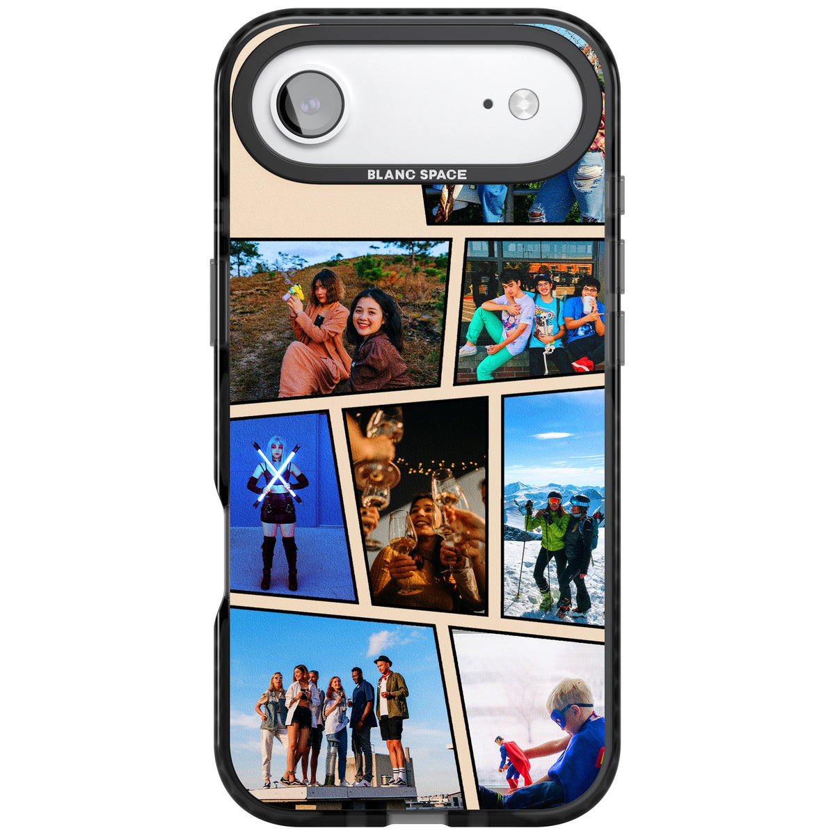 Personalised Comic Strip Photo iPhone Air Impact Black Phone Case front