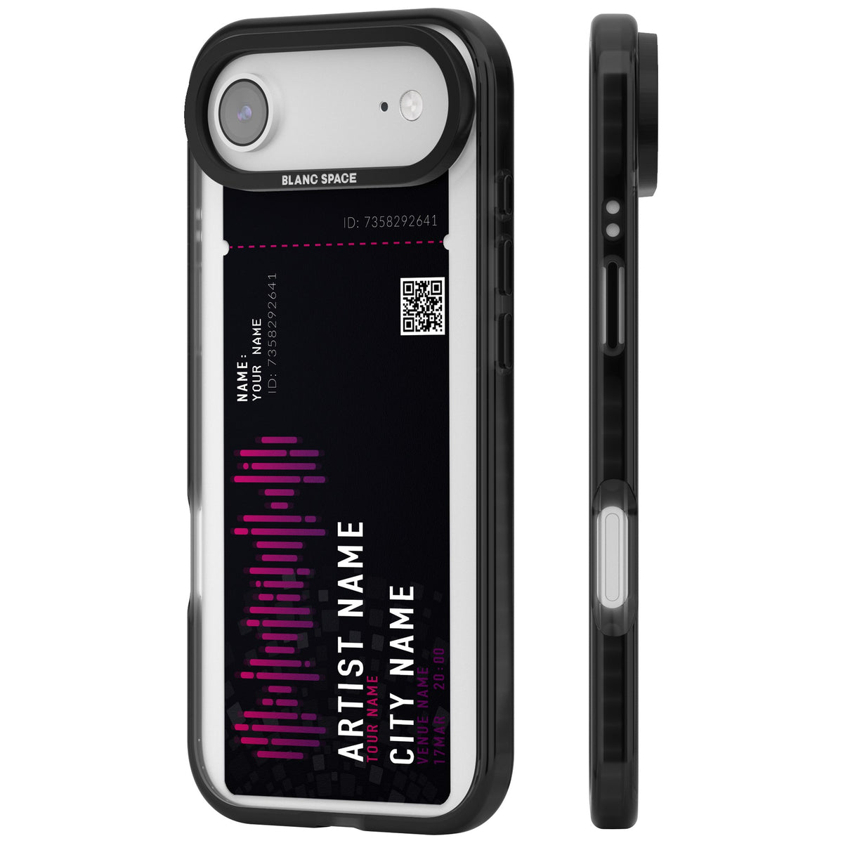 Personalised Concert Ticket iPhone Air Impact Black Phone Case side