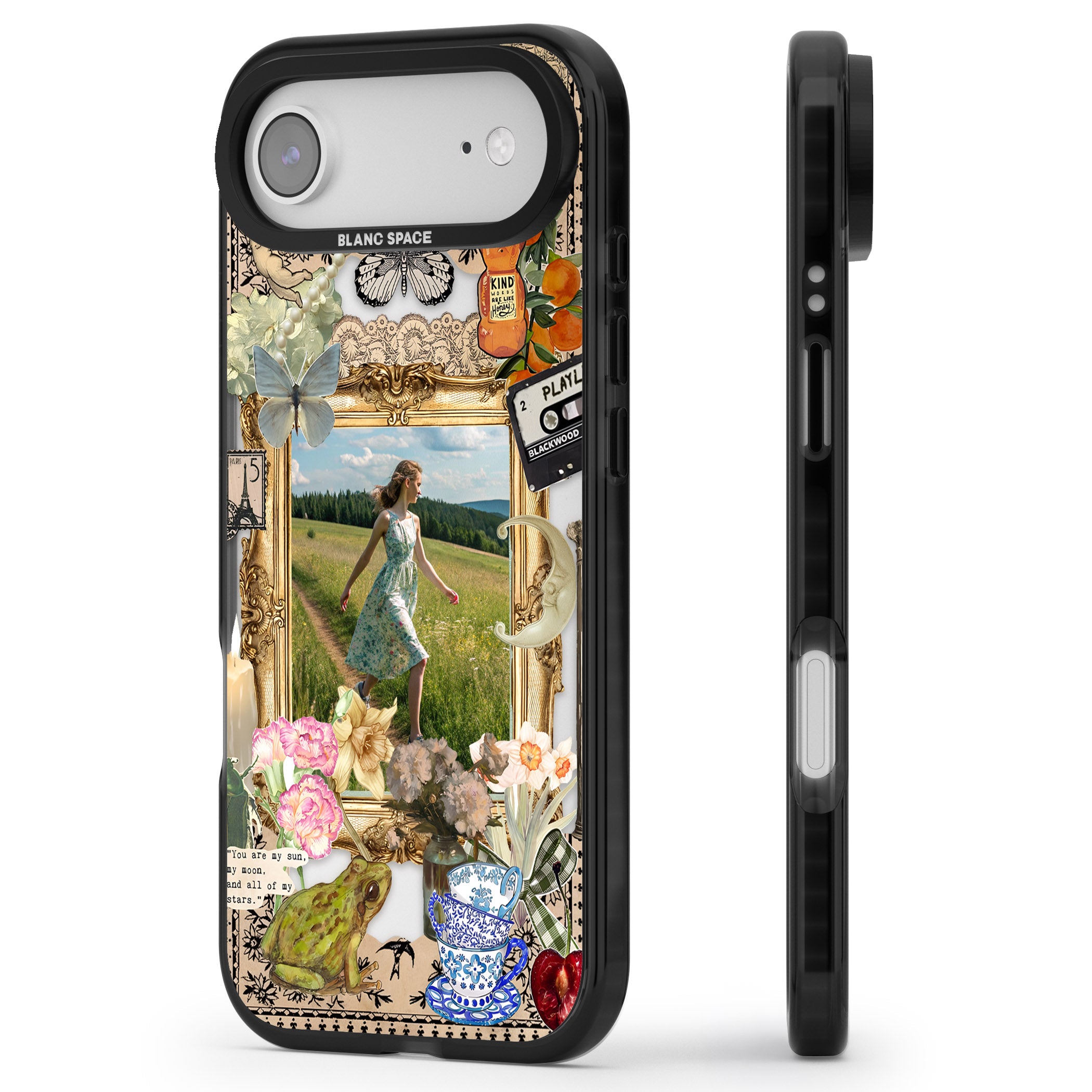 Personalised Country Collage Frame iPhone 17 Air Impact Black Phone Case Side Profile
