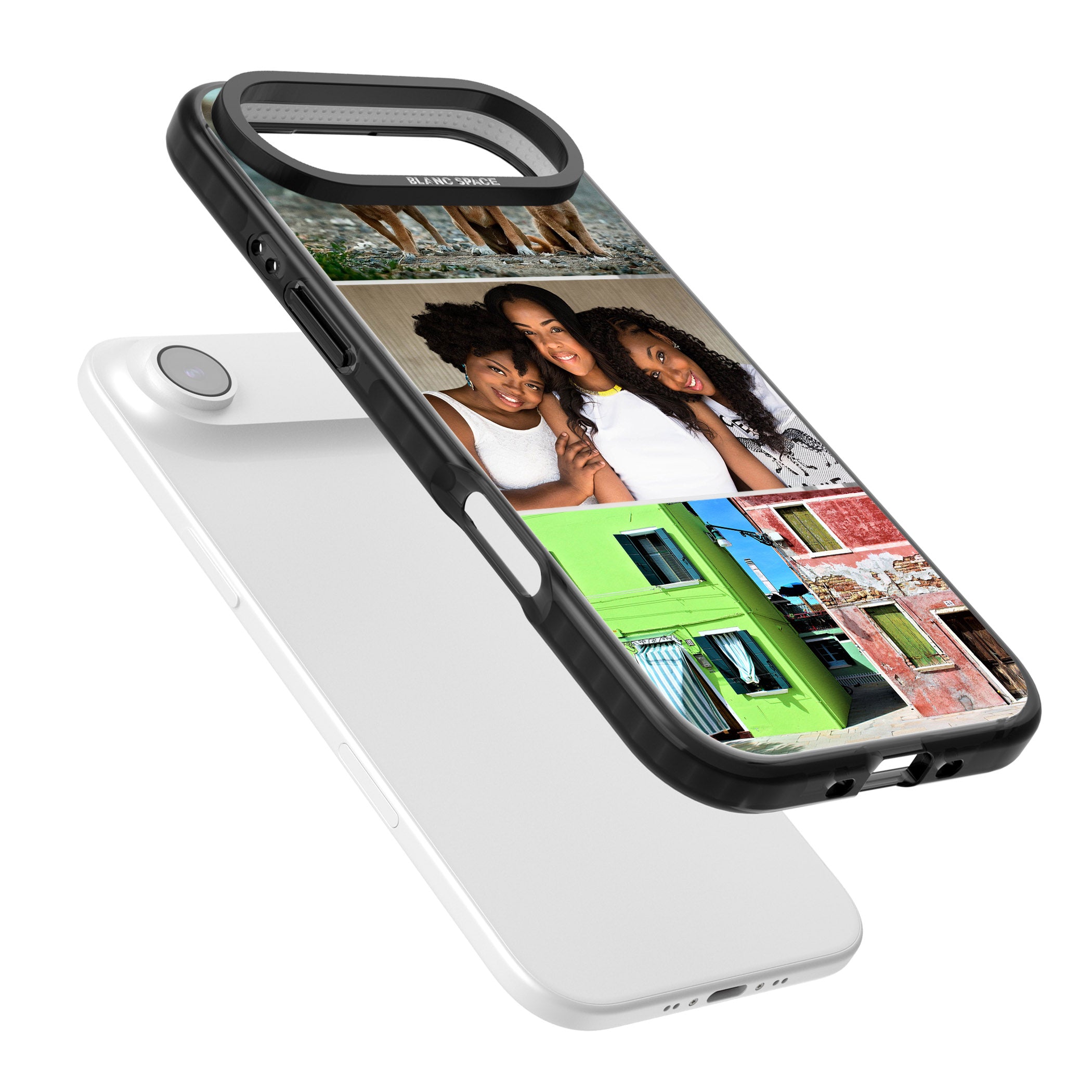 Personalised 3 Photo Grid iPhone 17 Air Impact Black Phone Case Colours