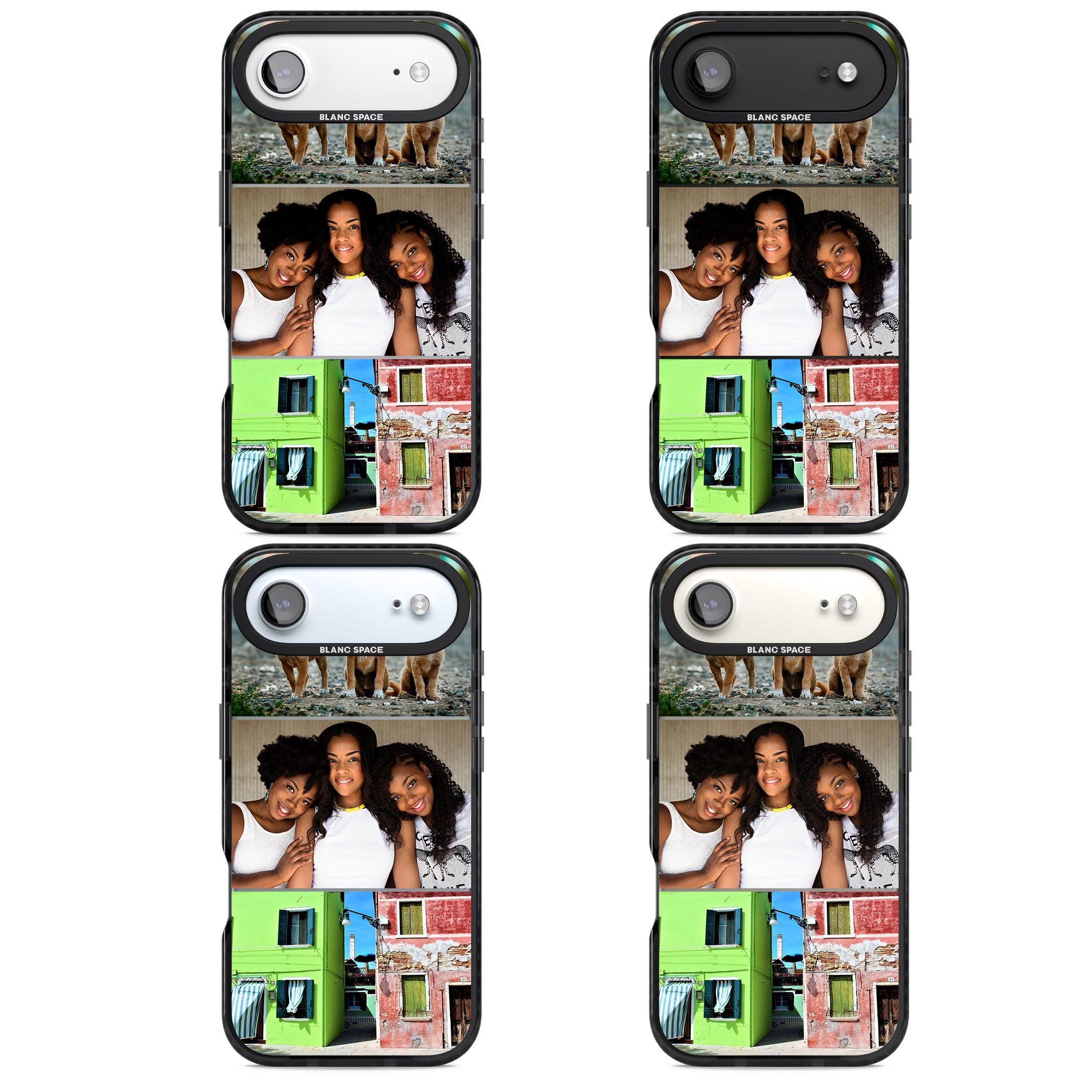 Personalised 3 Photo Grid iPhone 17 Air Impact Black Phone Case APT Impact Protection