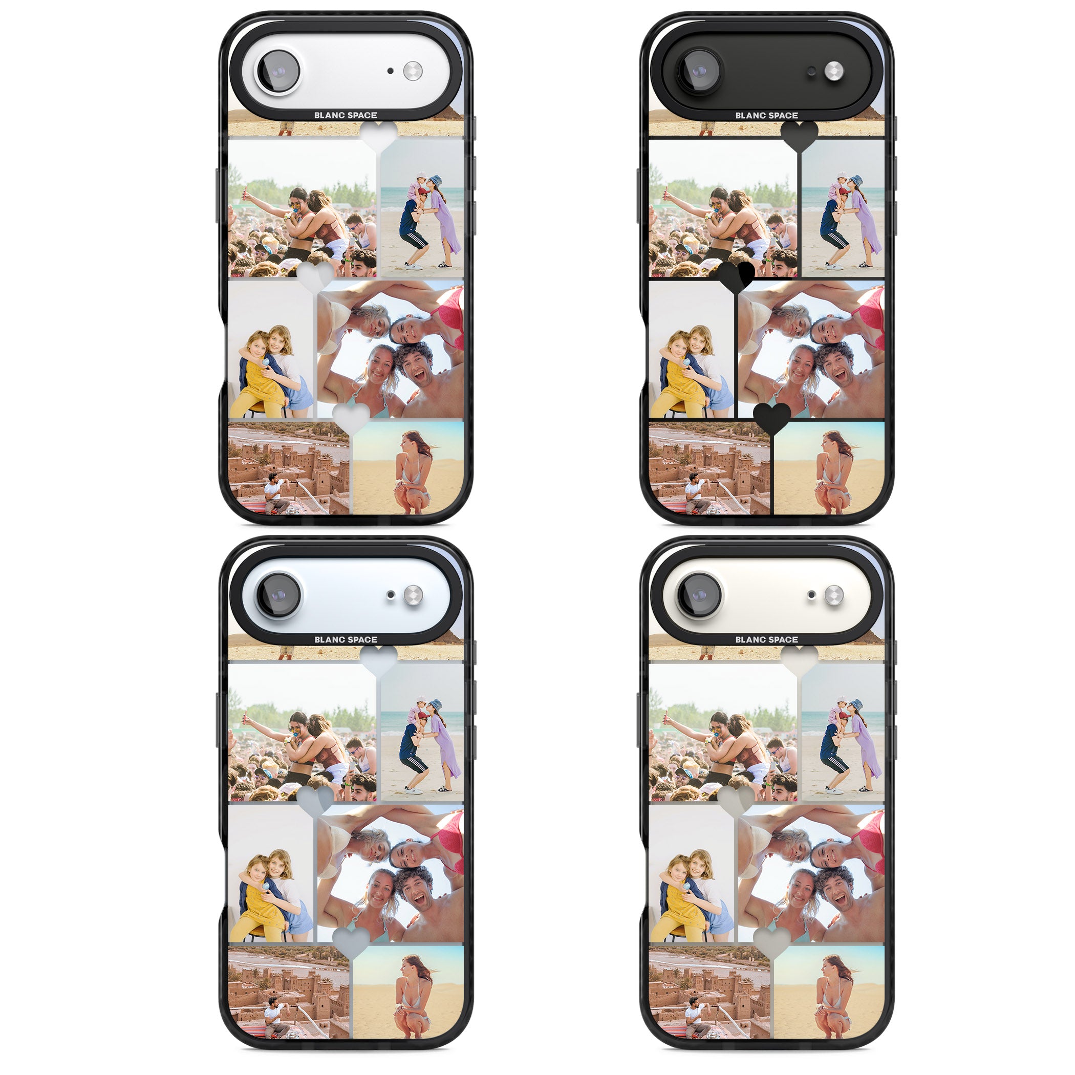 Personalised Heart Photo Grid iPhone 17 Air Impact Black Phone Case APT Impact Protection