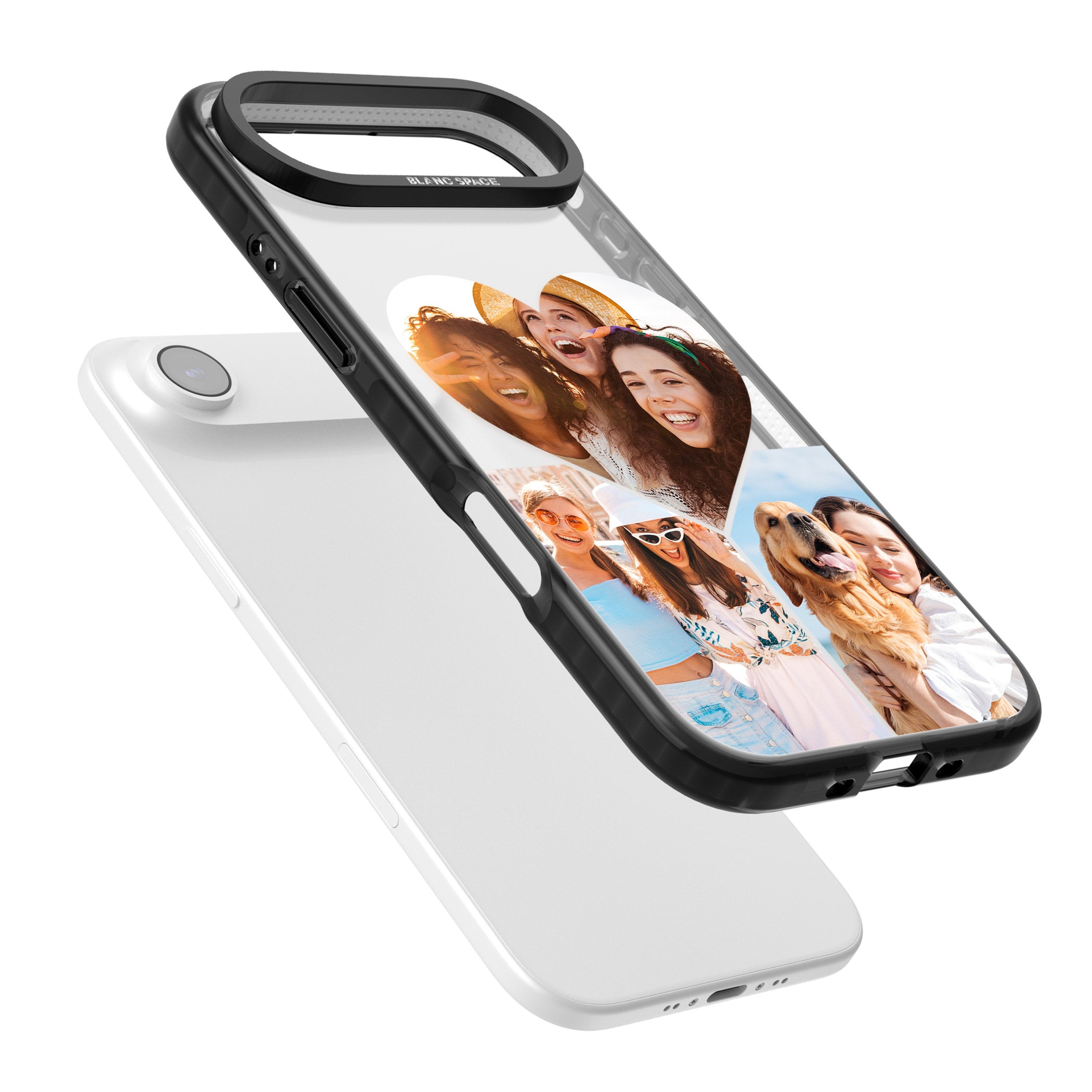 Personalised Heart Photo iPhone 17 Air Impact Black Phone Case Colours