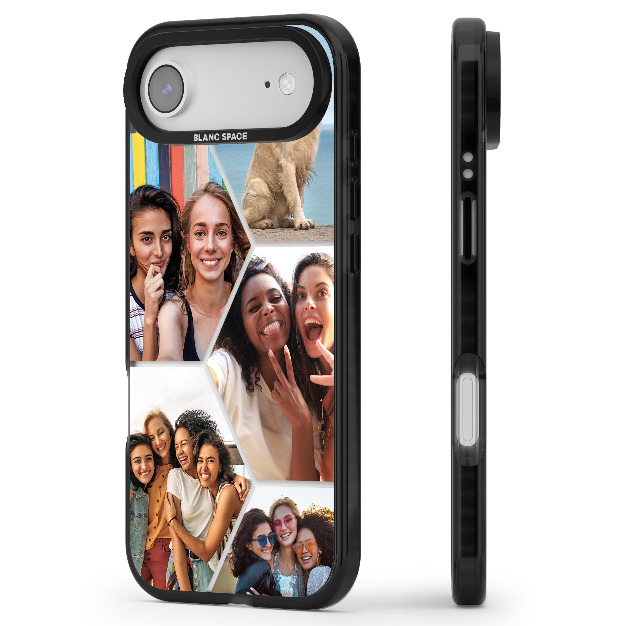 Personalised Beehive Photo Grid iPhone 17 Air Impact Black Phone Case Side Profile