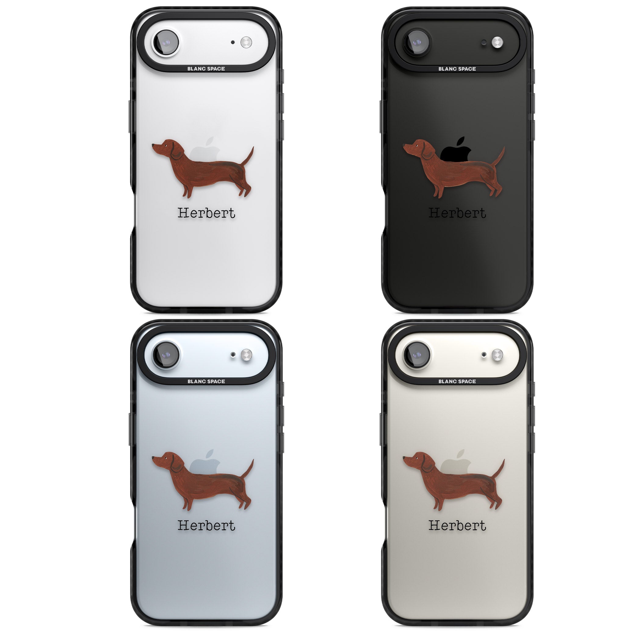 Personalised Sausage Dog iPhone 17 Air Impact Black Phone Case APT Impact Protection