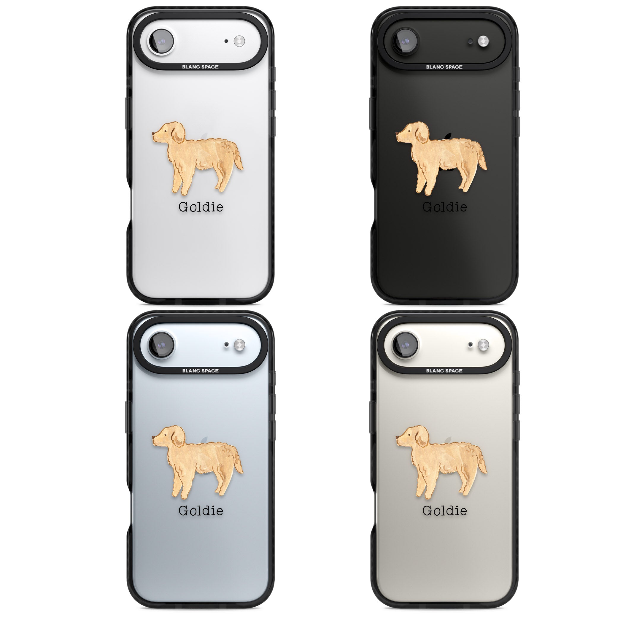 Personalised Goldendoodle iPhone 17 Air Impact Black Phone Case APT Impact Protection