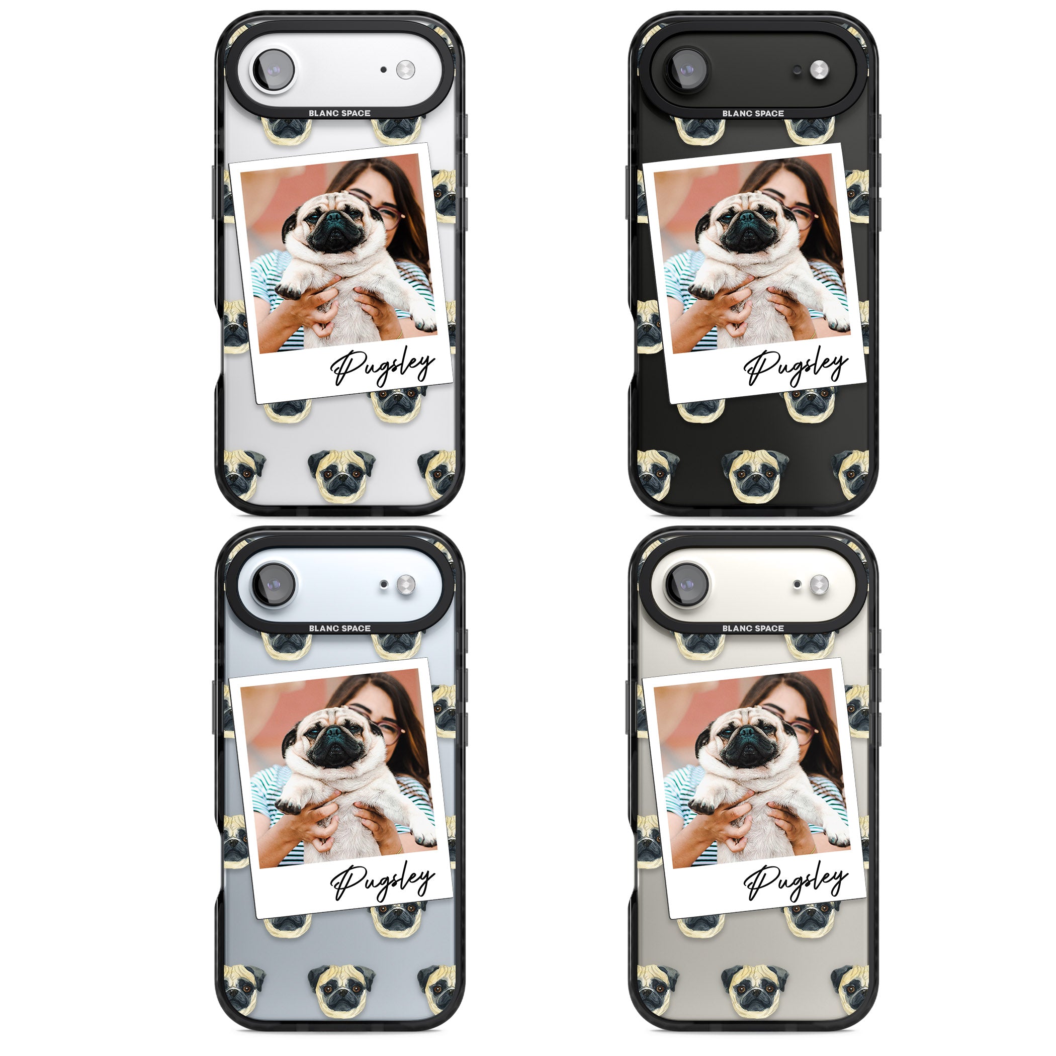 Personalised Pug Instant Camera Photo iPhone 17 Air Impact Black Phone Case APT Impact Protection