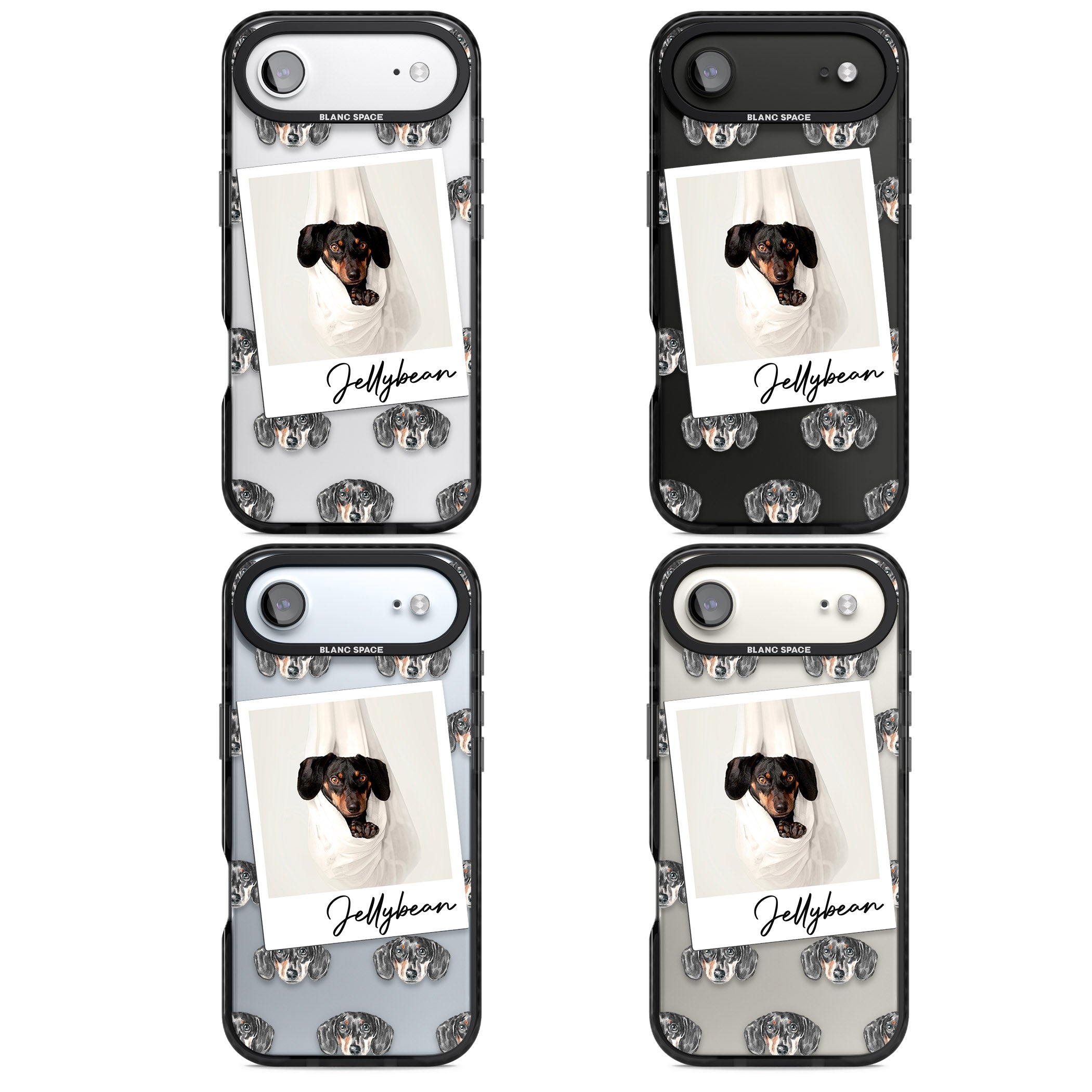 Personalised Black Dachshund Instant Camera Photo iPhone 17 Air Impact Black Phone Case APT Impact Protection