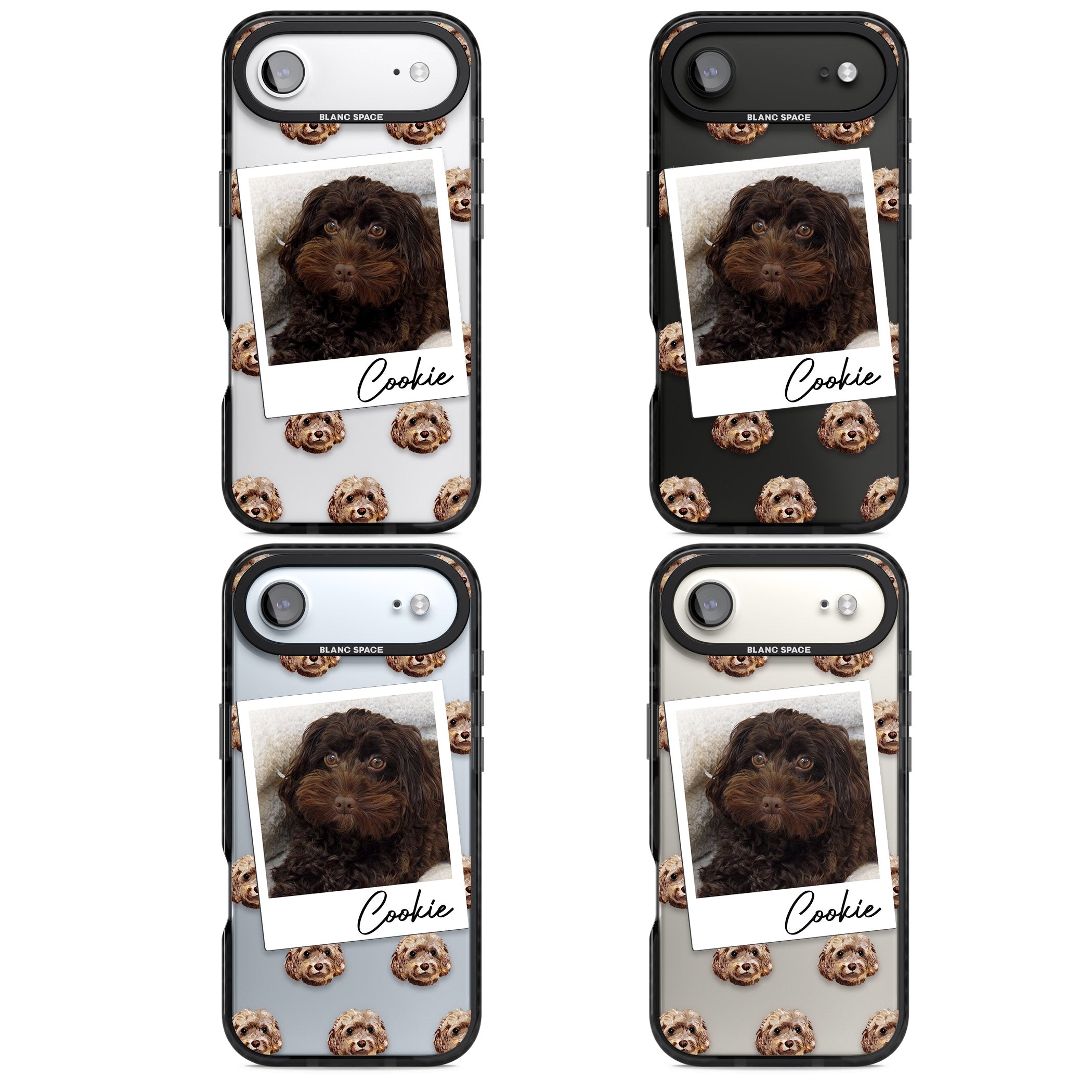 Personalised Brown Cockapoo Instant Camera Photo iPhone 17 Air Impact Black Phone Case APT Impact Protection