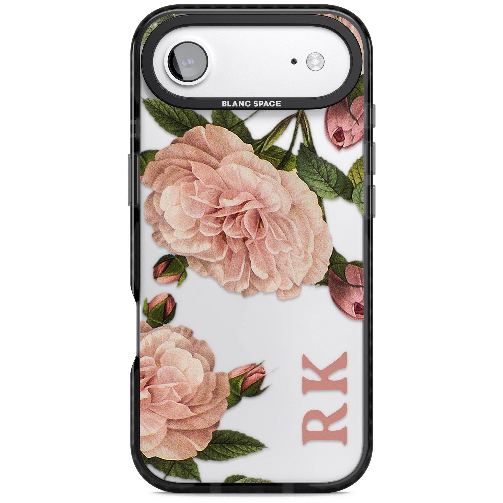 Personalised Vintage Floral iPhone 17 Air Impact Black Phone Case
