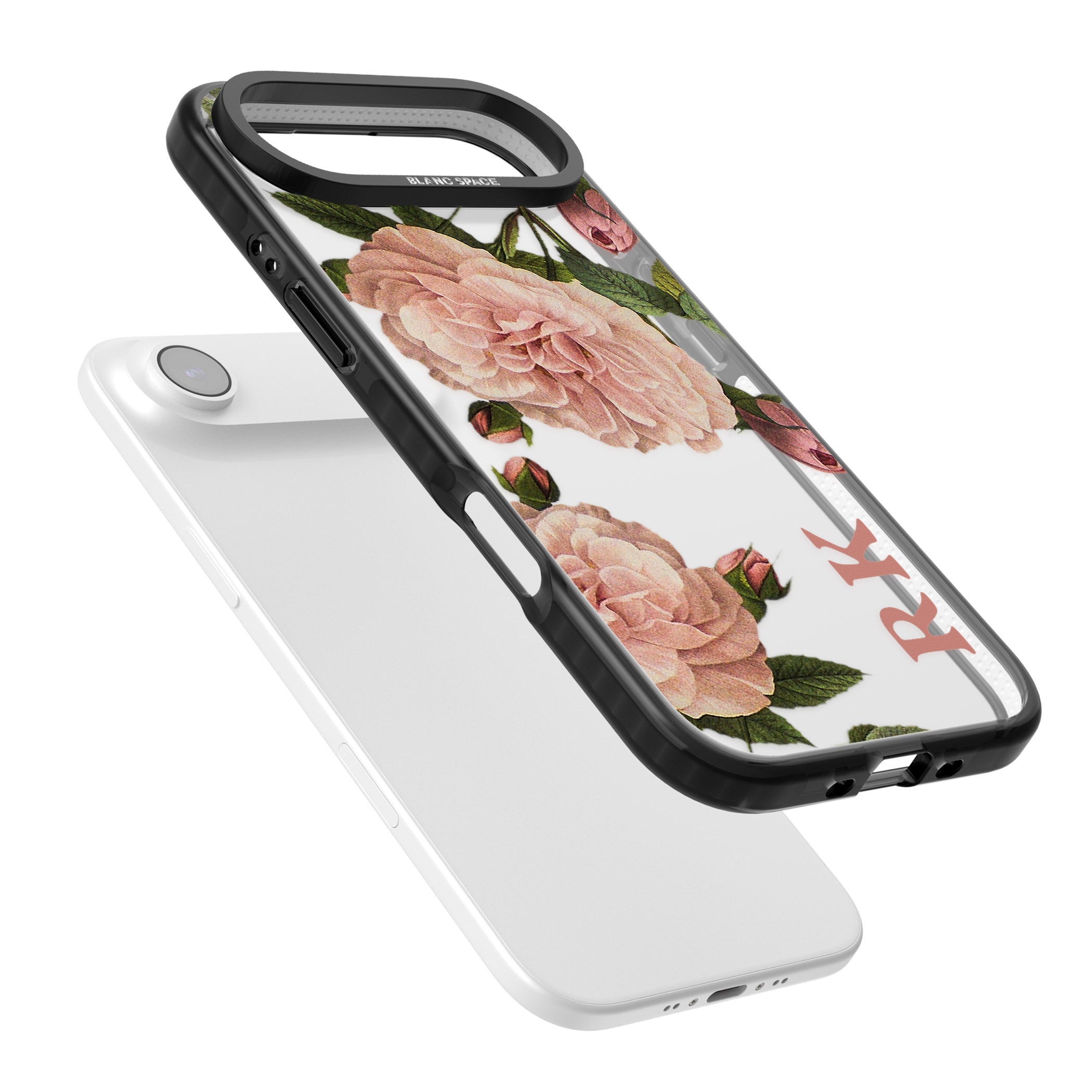 Personalised Vintage Floral iPhone 17 Air Impact Black Phone Case Colours