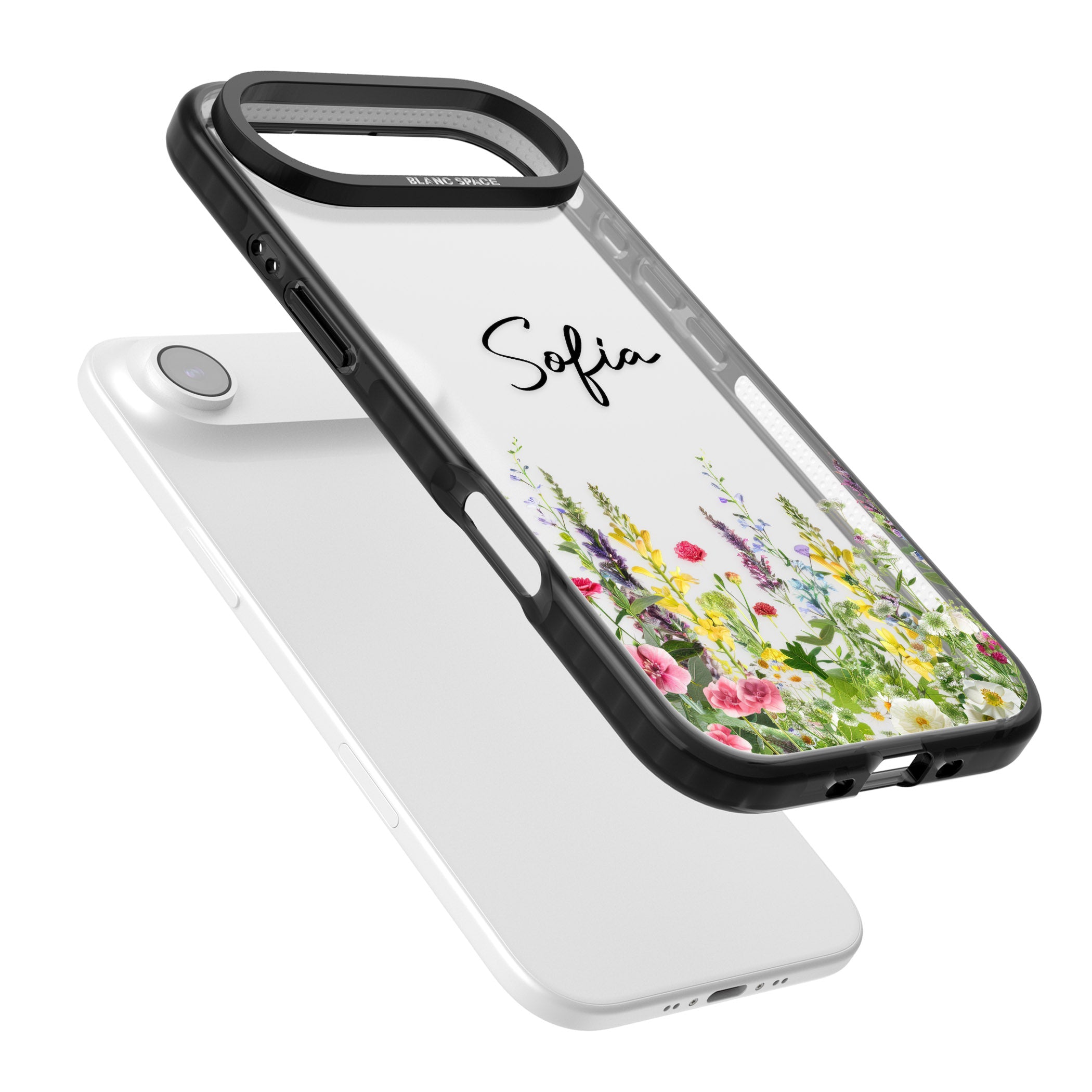 Personalised Garden Wildfowers iPhone 17 Air Impact Black Phone Case Colours