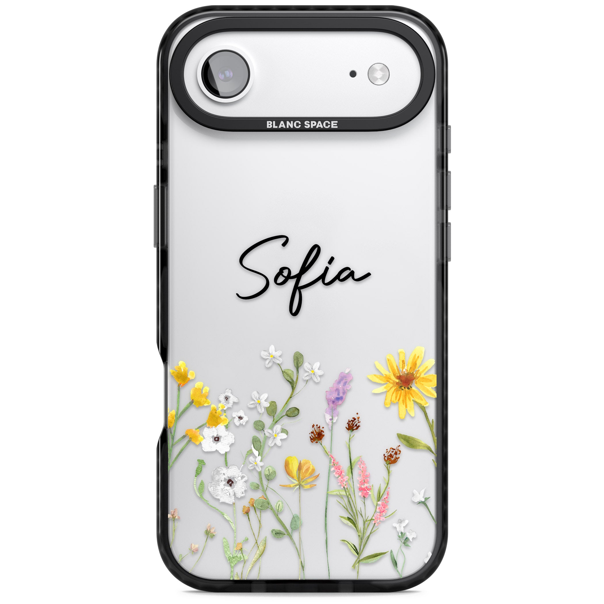 Personalised April Wildfowers iPhone 17 Air Impact Black Phone Case