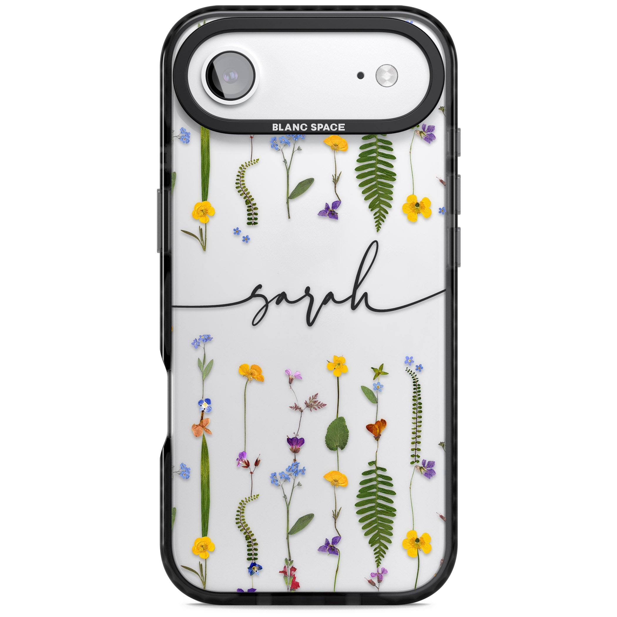 Personalised Wildflower Chain iPhone 17 Air Impact Black Phone Case
