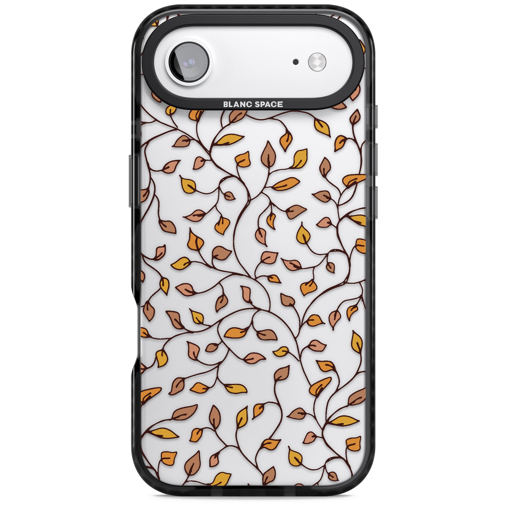 Personalised Autumn Leaves Pattern iPhone 17 Air Impact Black Phone Case