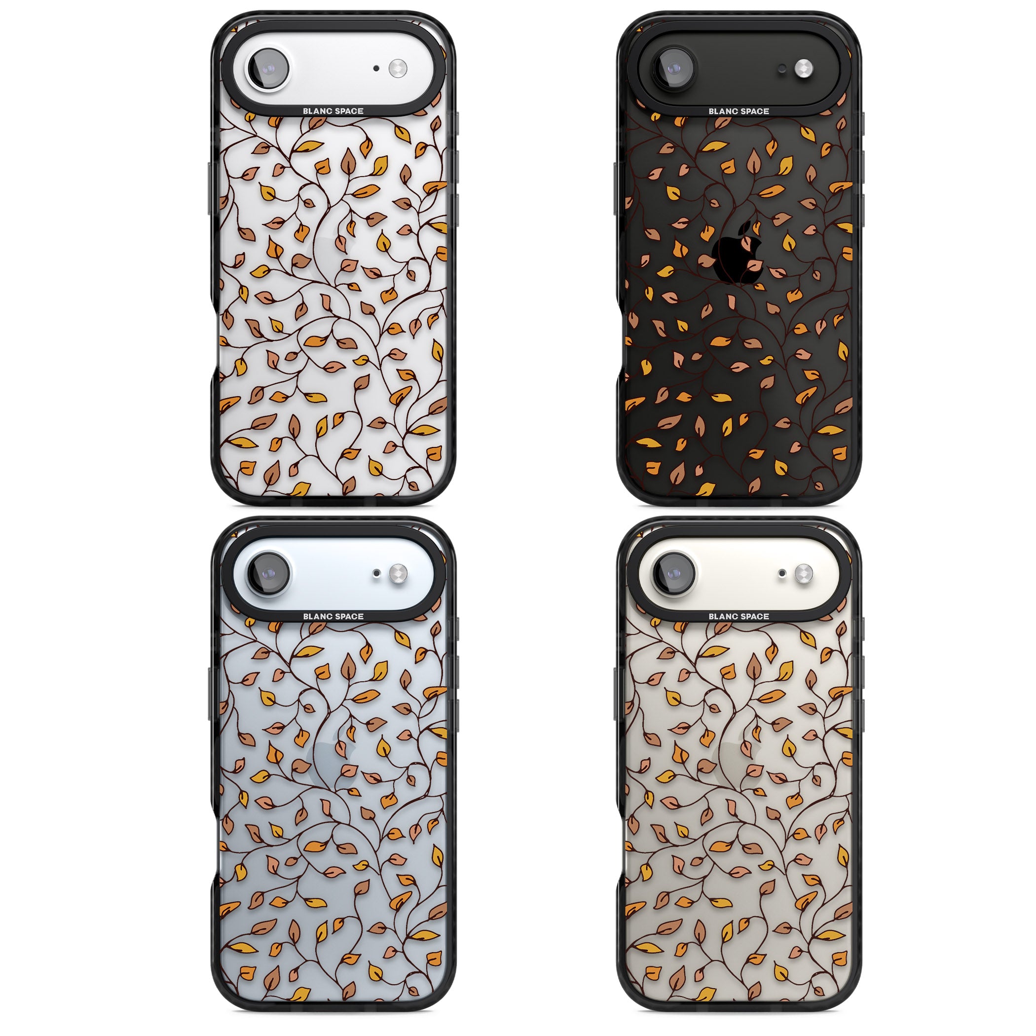 Personalised Autumn Leaves Pattern iPhone 17 Air Impact Black Phone Case APT Impact Protection