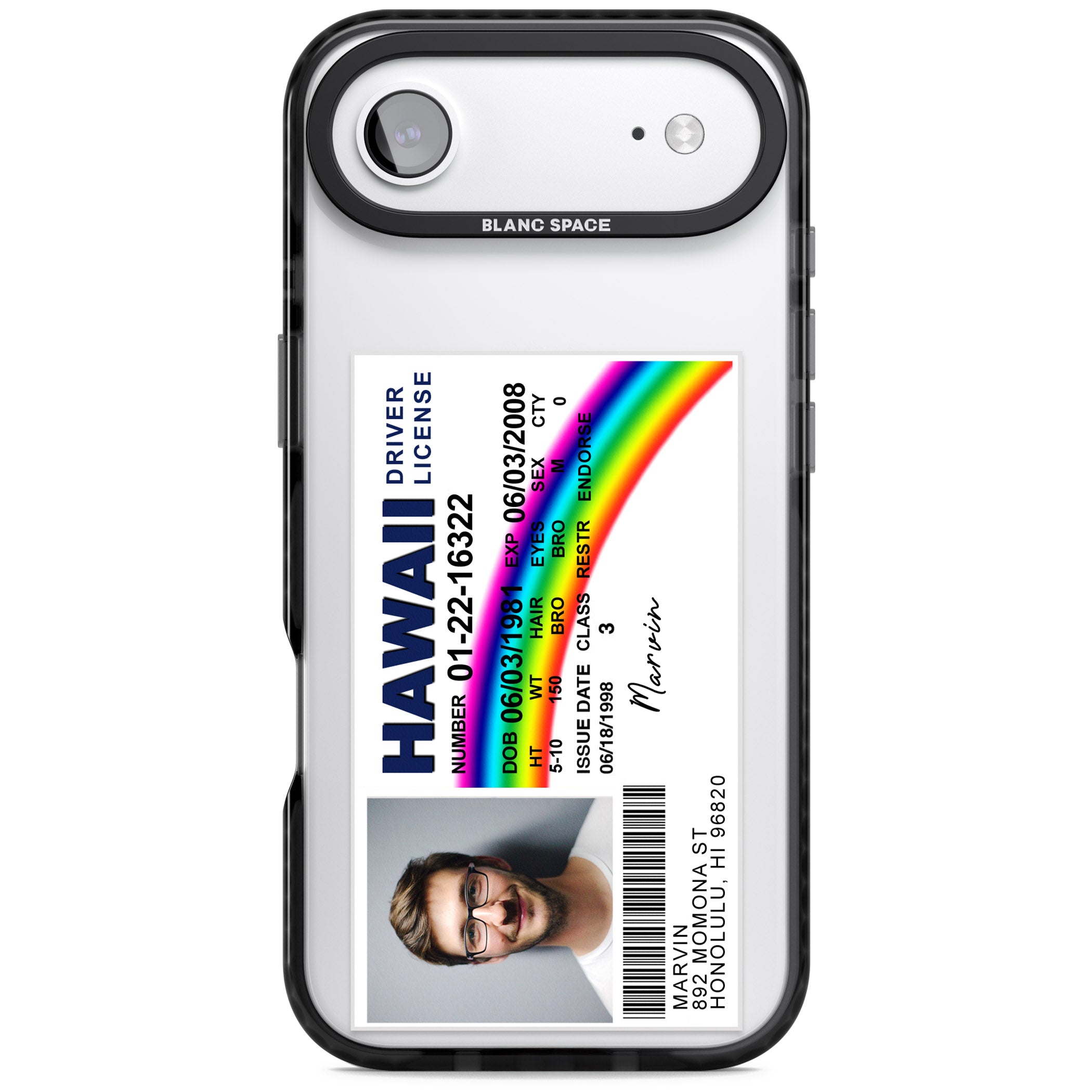 Personalised Hawaii Driving License iPhone 17 Air Impact Black Phone Case