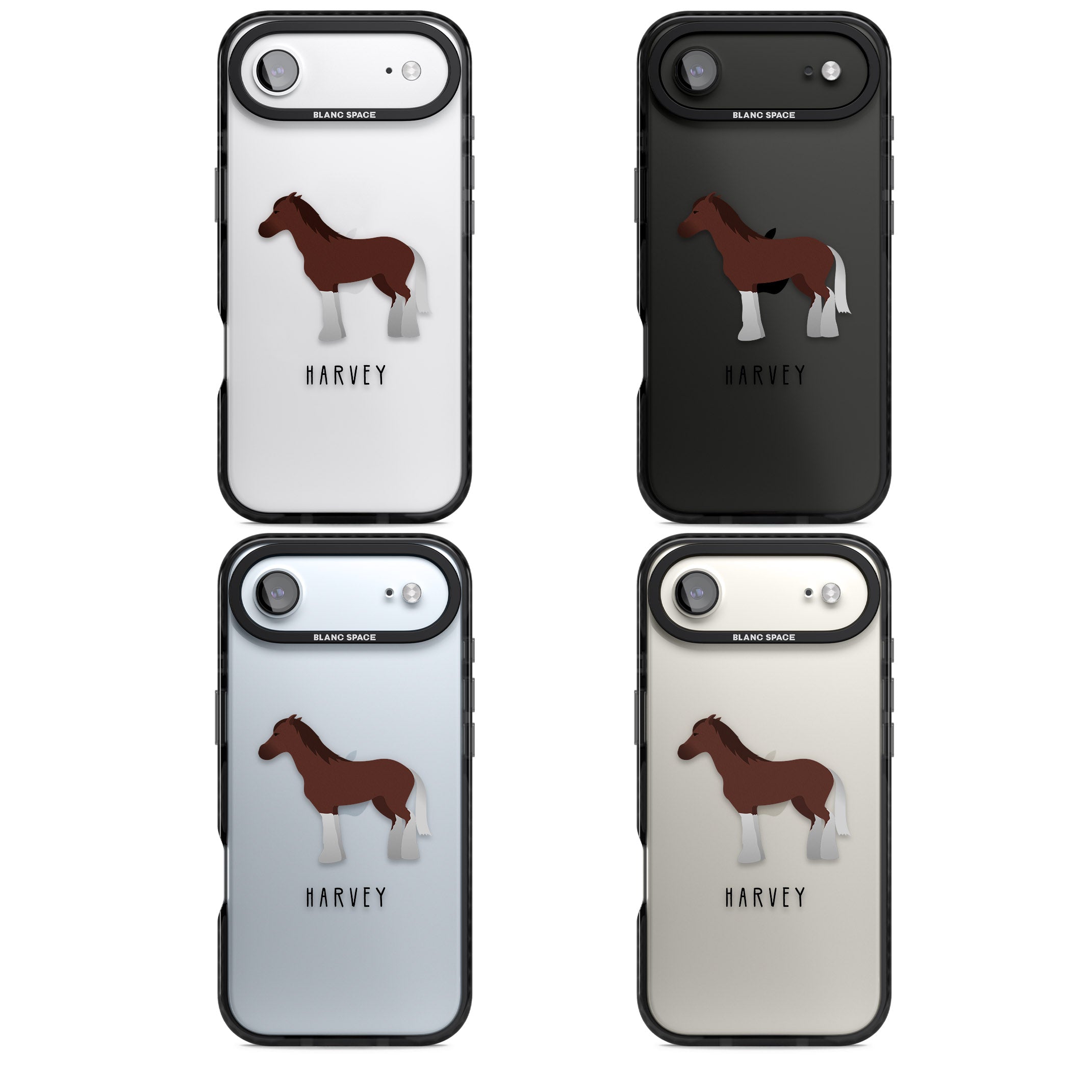 Personalised Brown Horse iPhone 17 Air Impact Black Phone Case APT Impact Protection
