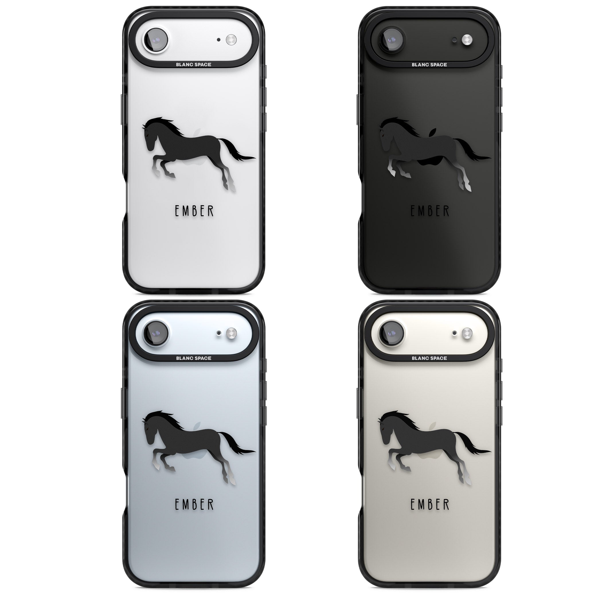 Personalised Black Horse iPhone 17 Air Impact Black Phone Case APT Impact Protection
