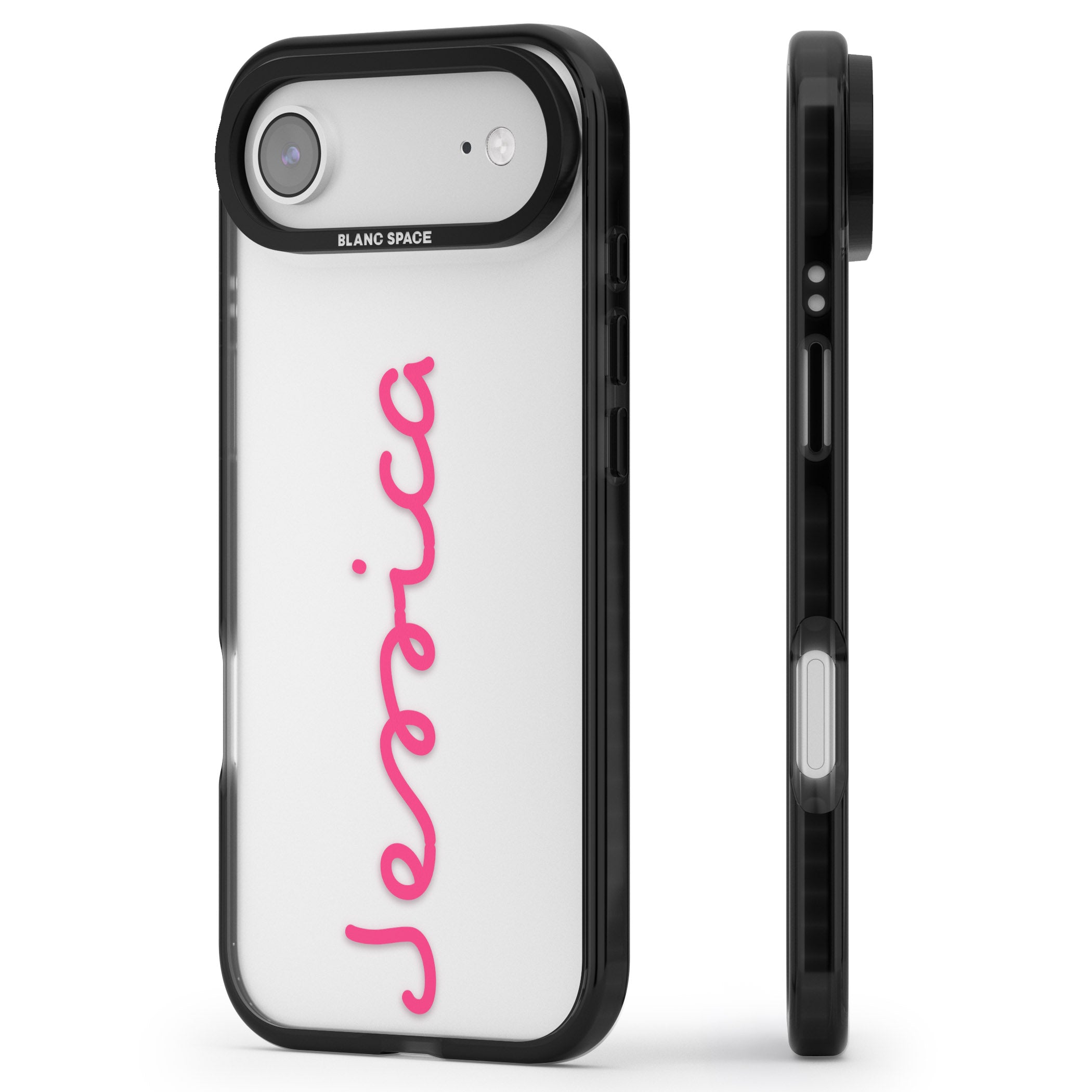 Personalised Summer Name iPhone 17 Air Impact Black Phone Case Side Profile