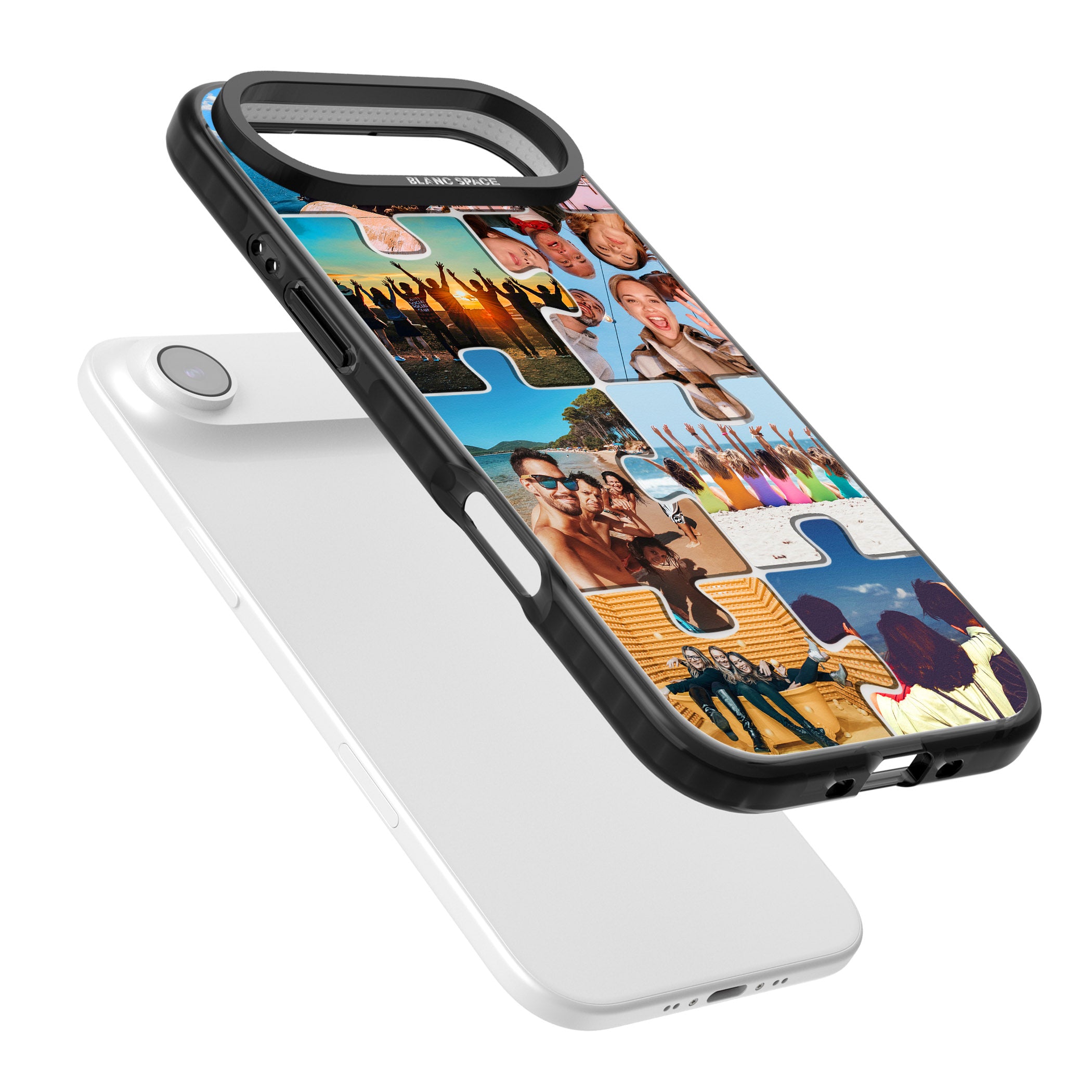 Personalised Jigsaw Photo Grid iPhone 17 Air Impact Black Phone Case Colours
