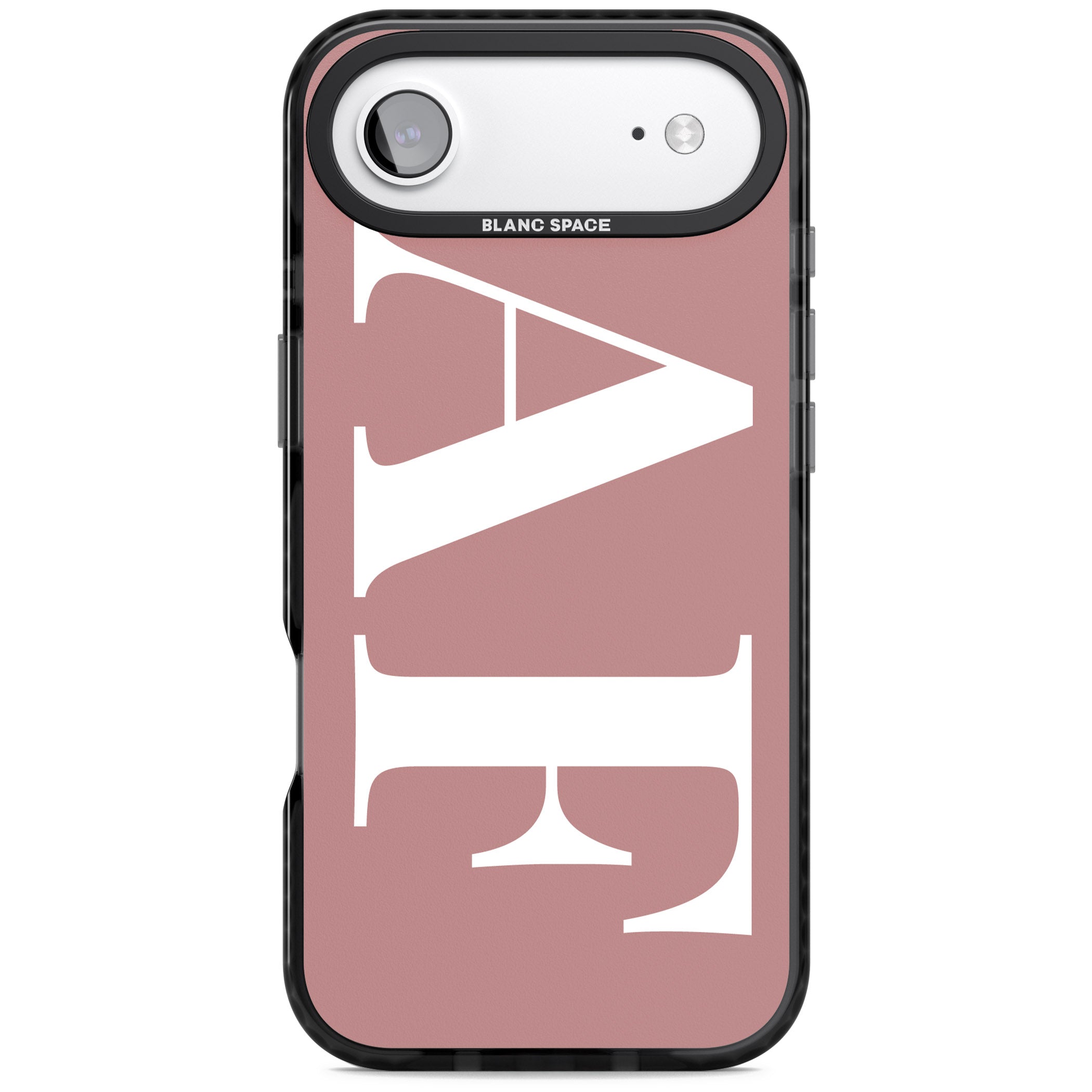 Personalised White & Rose Letters iPhone 17 Air Impact Black Phone Case