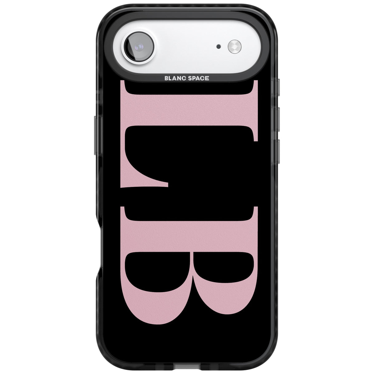 Personalised Pink & Black Letters iPhone Air Impact Black Phone Case front