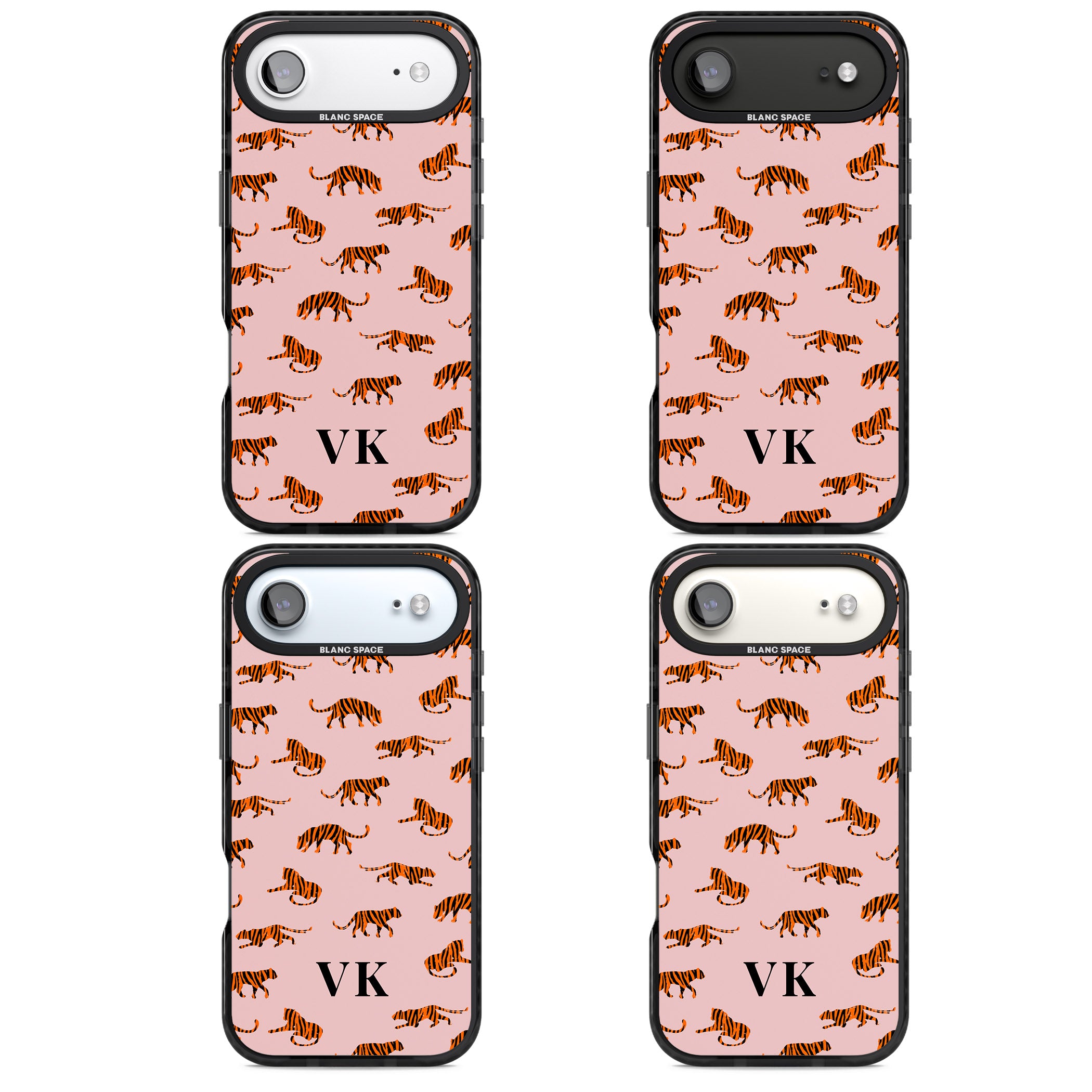 Personalised Pink Safari Tiger Pattern iPhone 17 Air Impact Black Phone Case APT Impact Protection