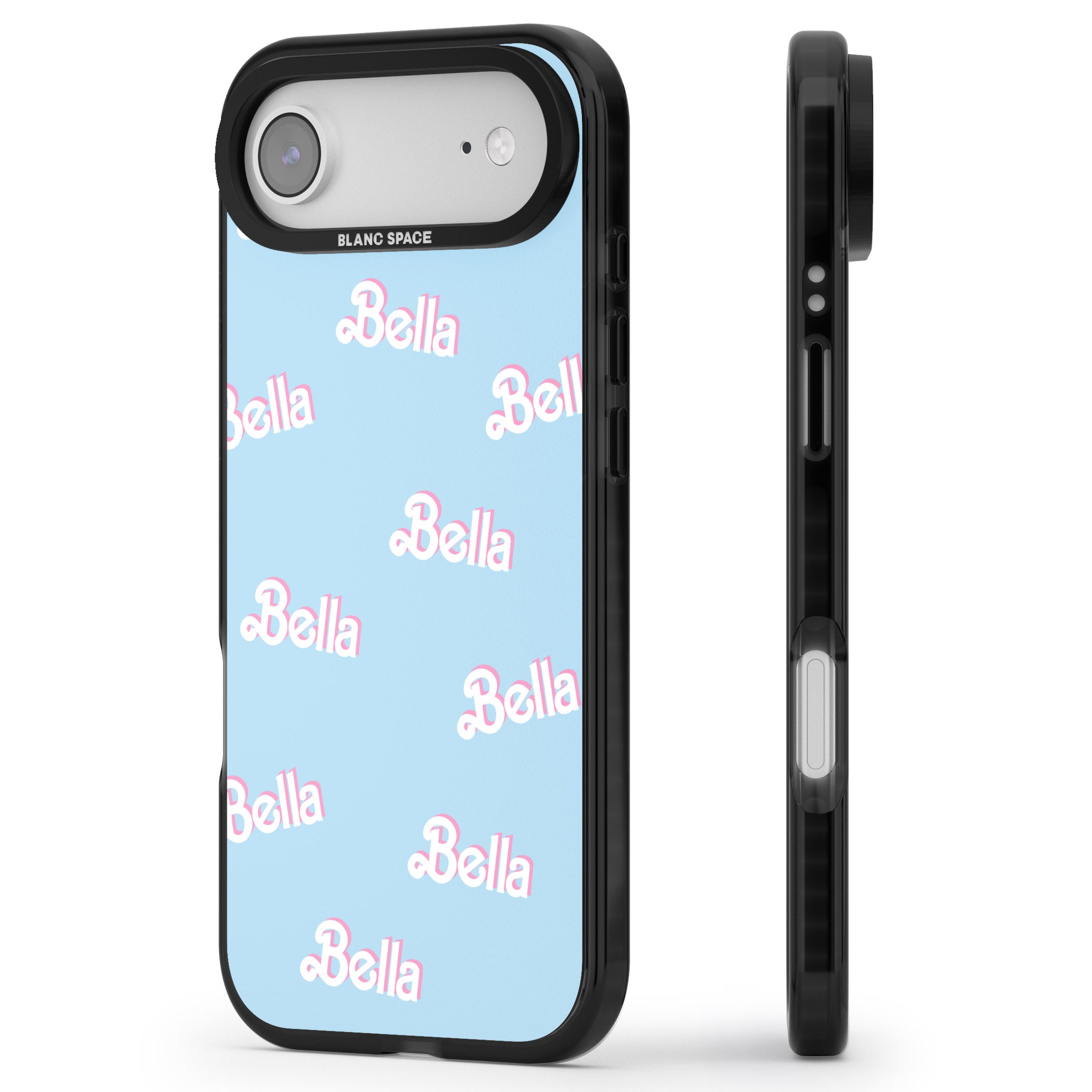 Personalised Cute Name Pattern iPhone 17 Air Impact Black Phone Case Side Profile