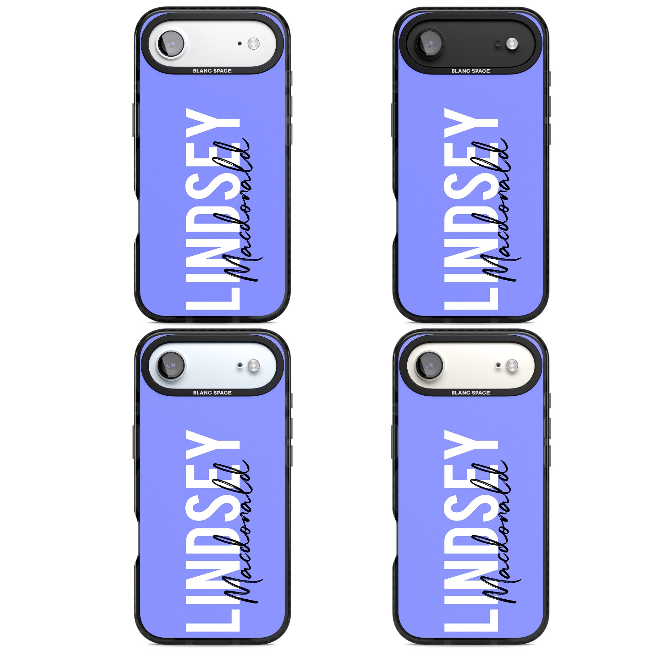 Personalised Bold Name: Purple iPhone 17 Air Impact Black Phone Case APT Impact Protection