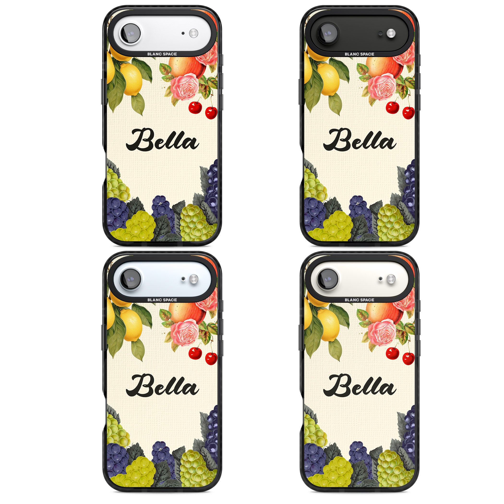 Personalised Vintage Fruits iPhone 17 Air Impact Black Phone Case APT Impact Protection