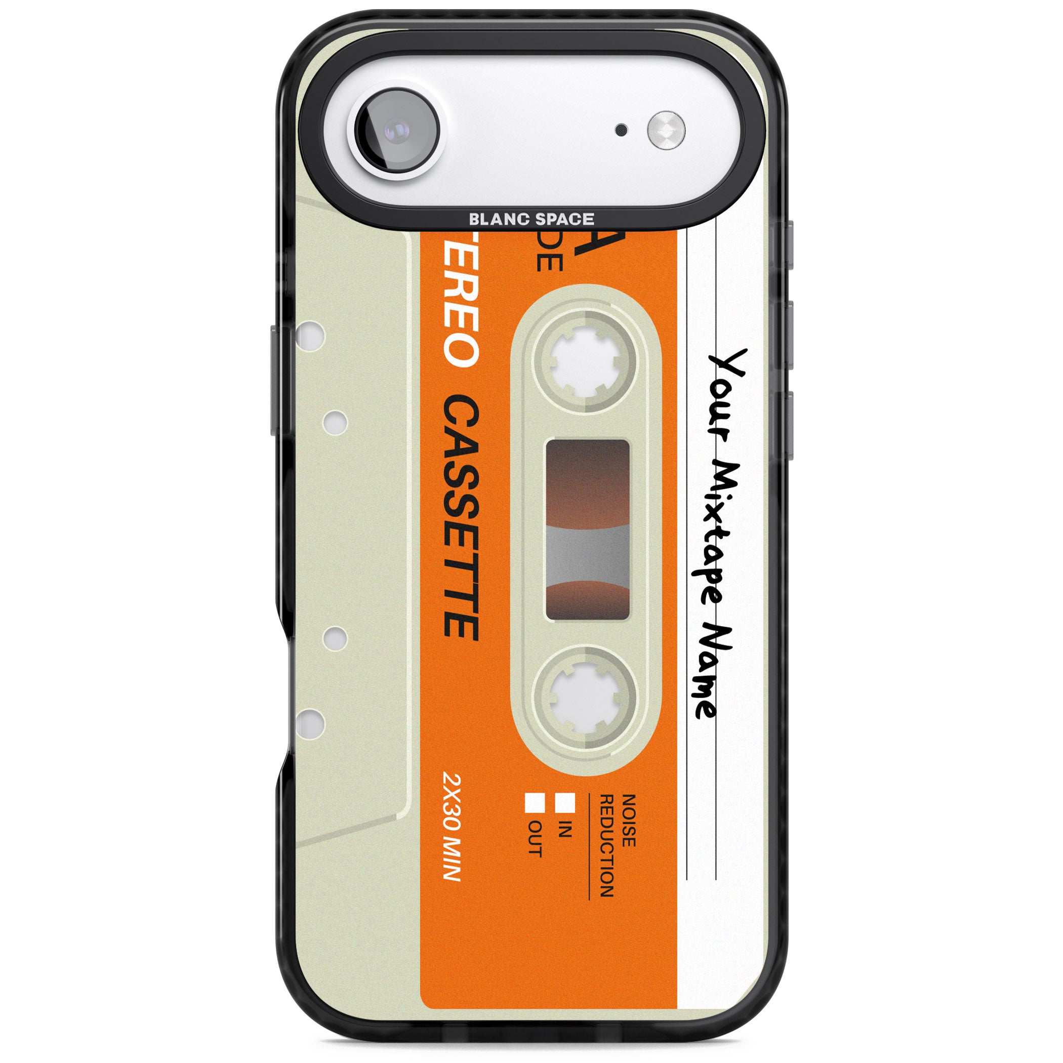 Personalised Retro Cassette Classic iPhone 17 Air Impact Black Phone Case