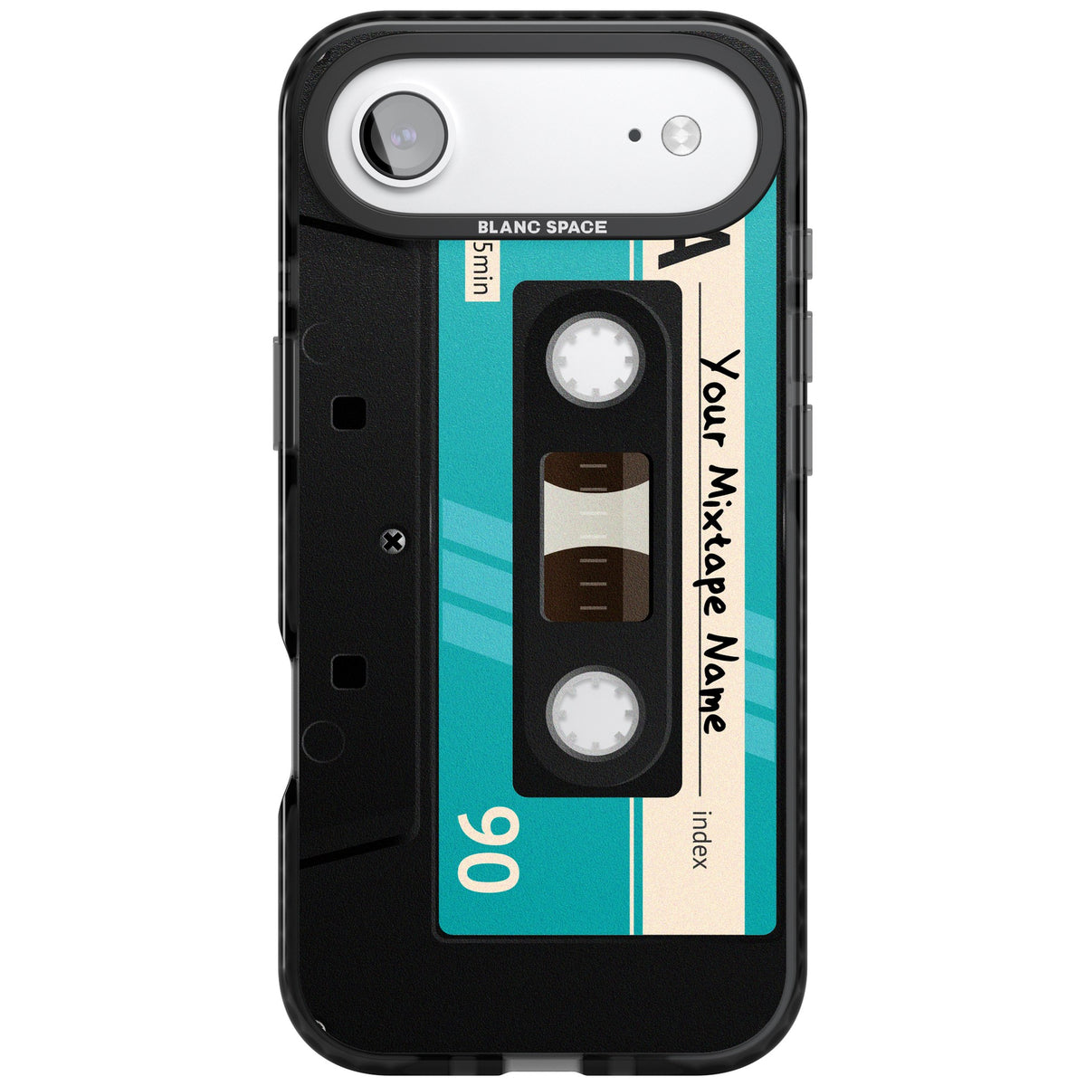 Personalised Retro Mixtape Dark iPhone Air Impact Black Phone Case front