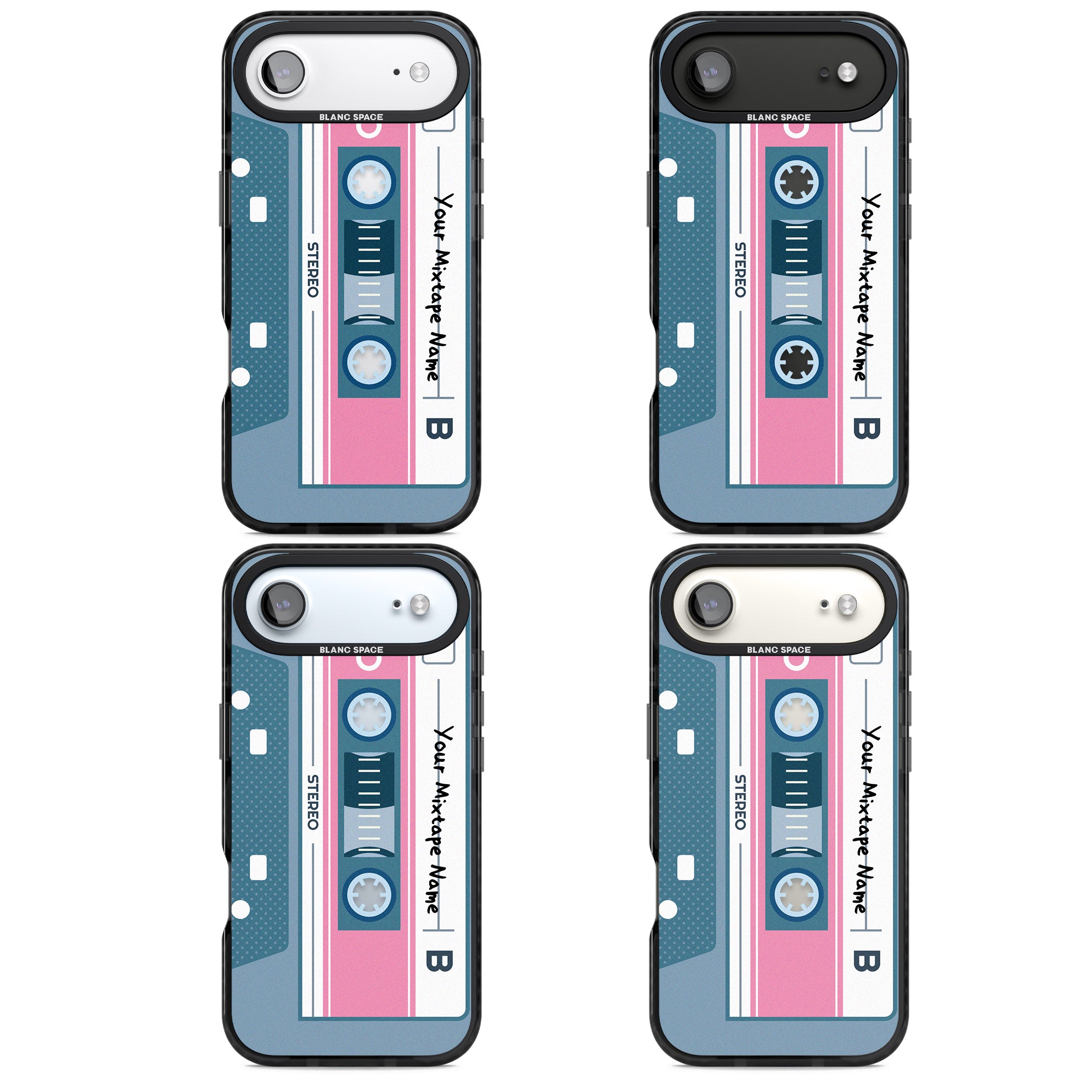 Personalised Retro Cassette Mixtape iPhone 17 Air Impact Black Phone Case APT Impact Protection