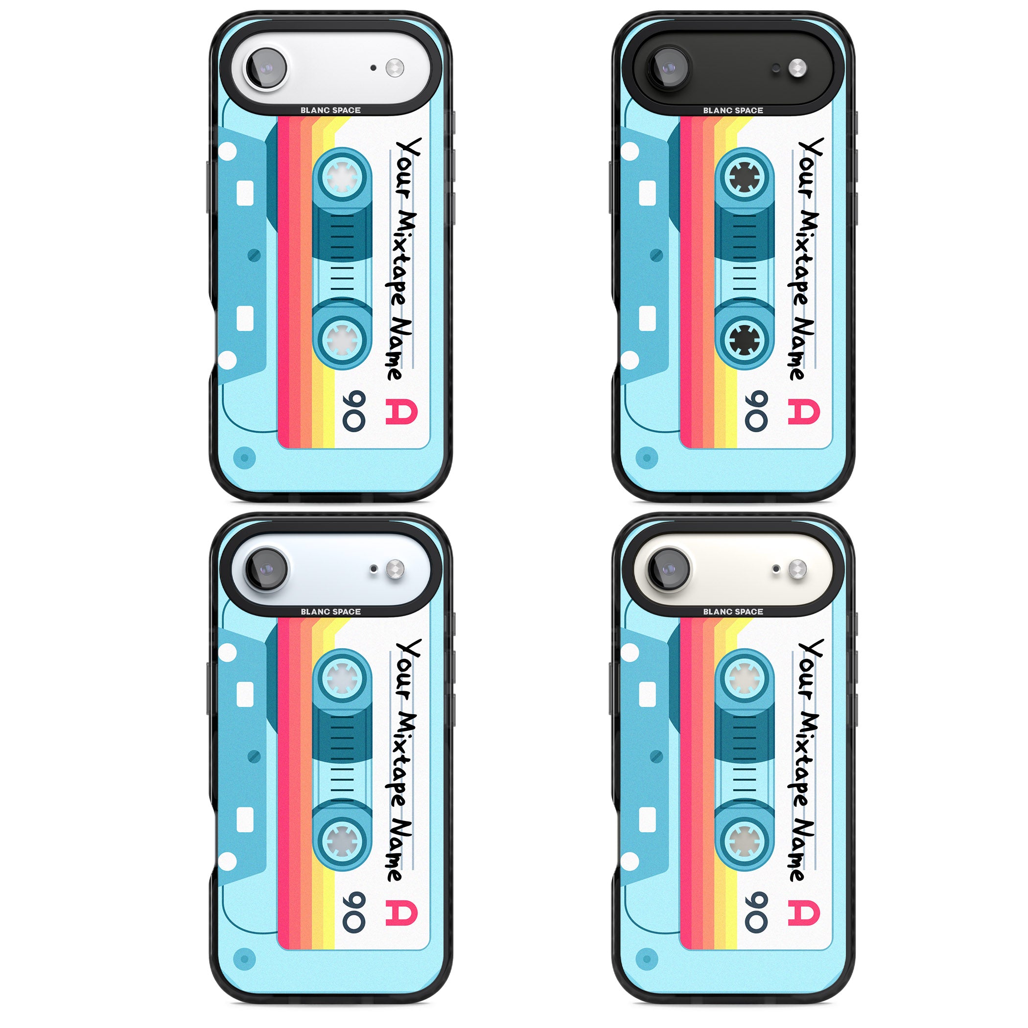 Personalised Retro Mixtape Sporty iPhone 17 Air Impact Black Phone Case APT Impact Protection