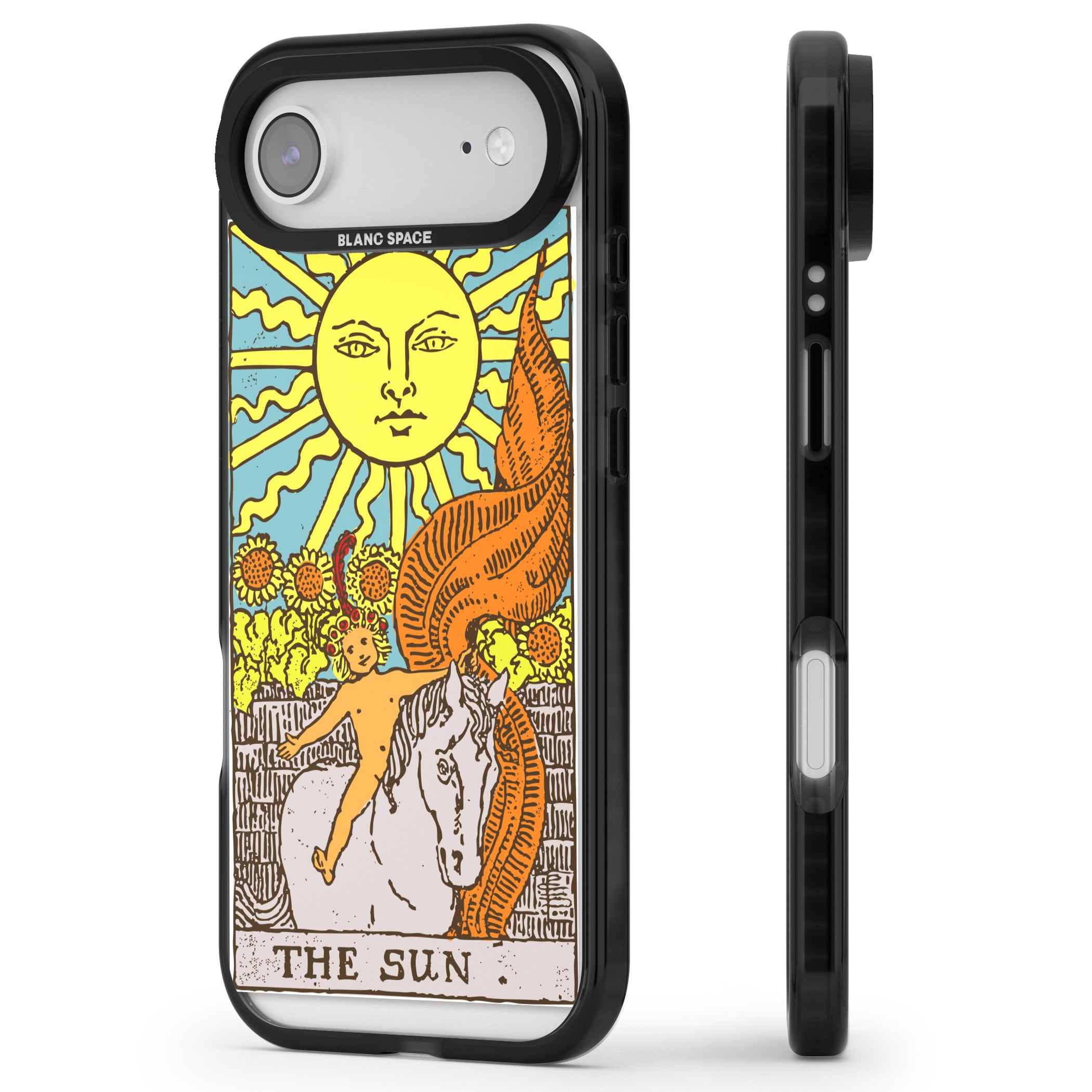 Personalised The Sun Tarot Card (Color) iPhone 17 Air Impact Black Phone Case Side Profile